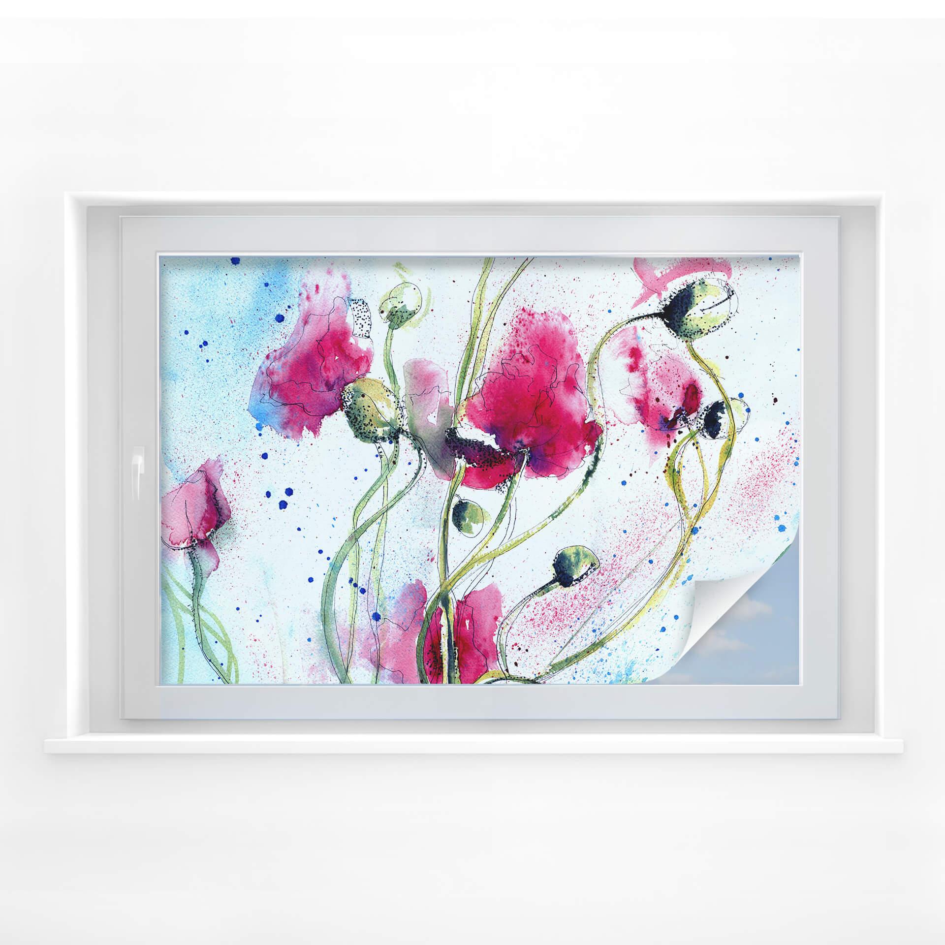 Film occultant - Coquelicots à l'aquarelle