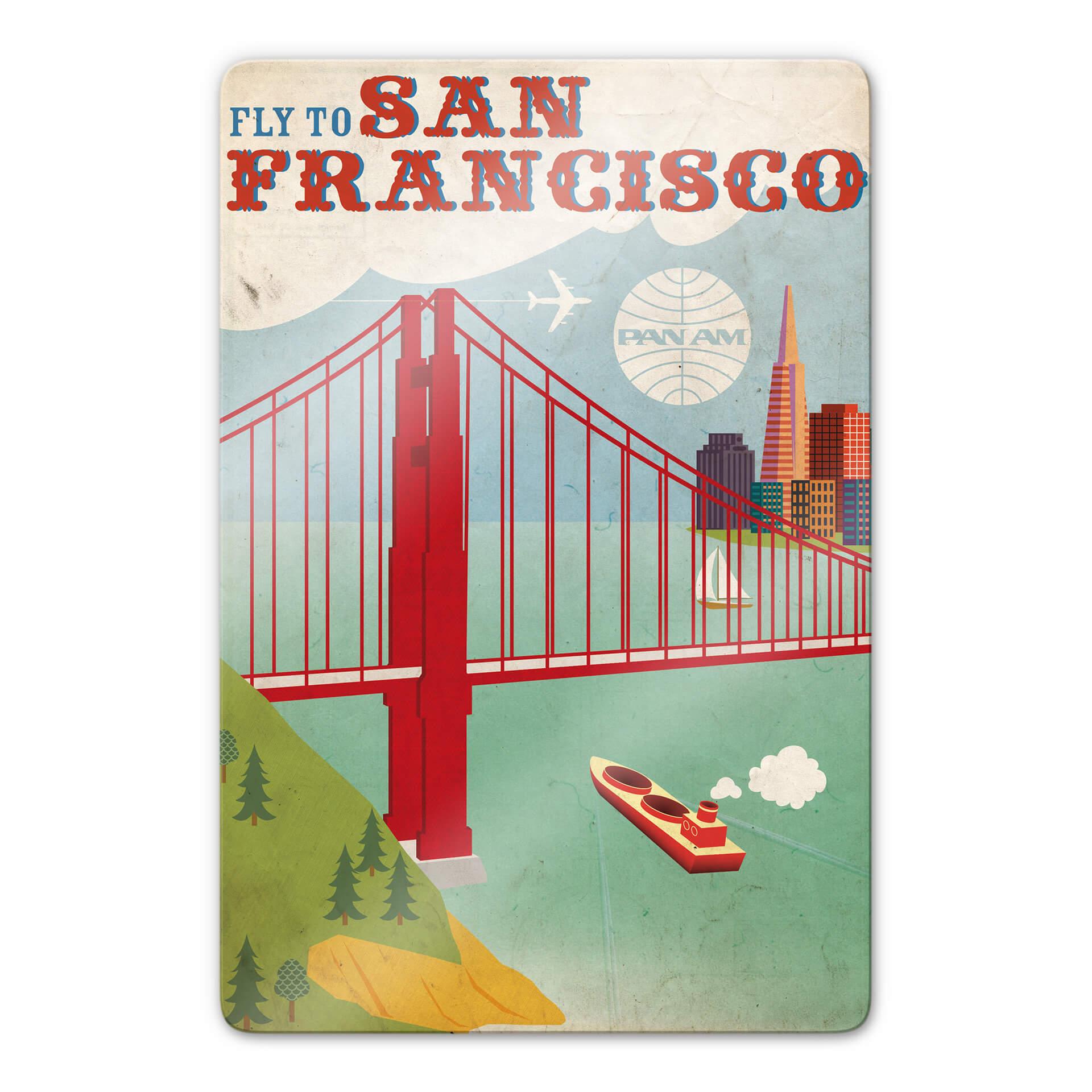 Glasschilderij – Pan Am – Fly to San Francisco