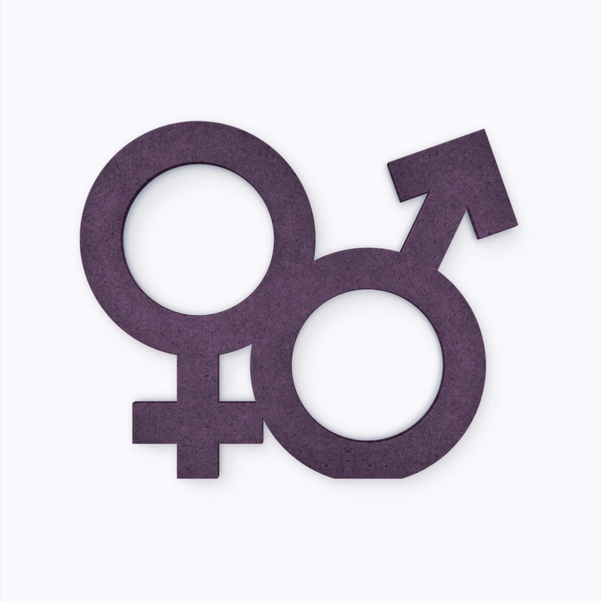 MDF-Letters Man&Vrouw Symbool