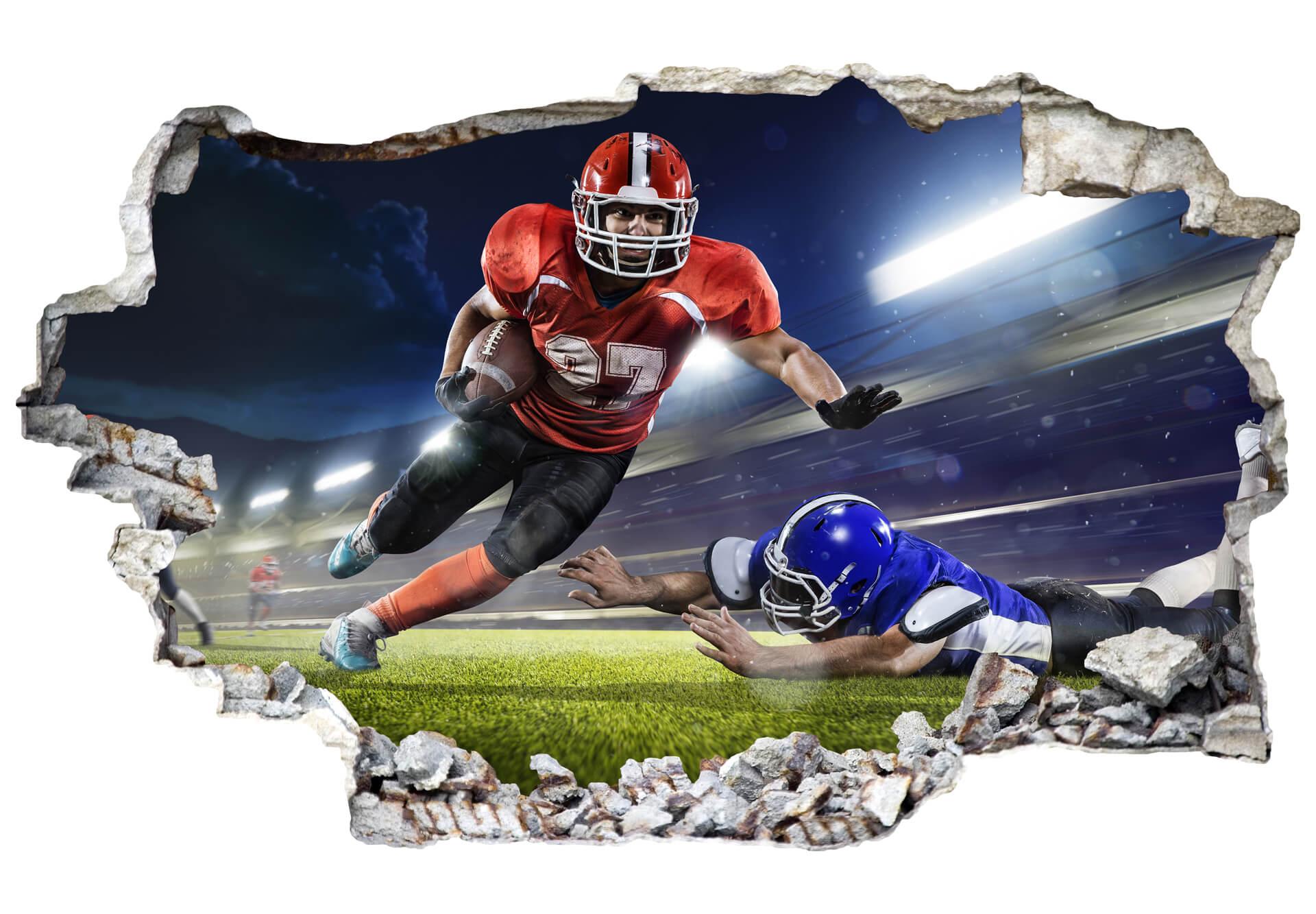 3D Muursticker American Football speler 01