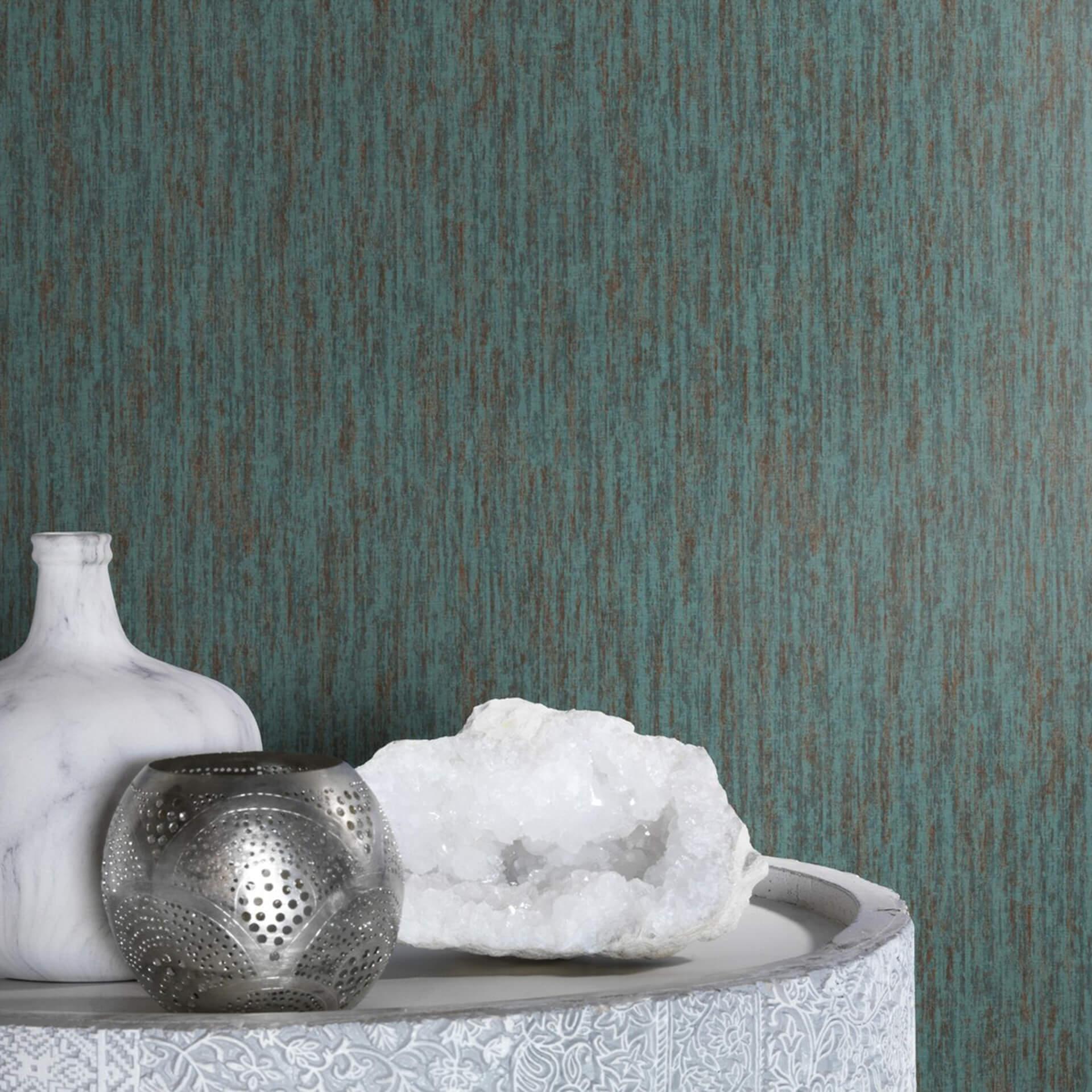 Rasch Kalahari Papier peint intissé uni turquoise