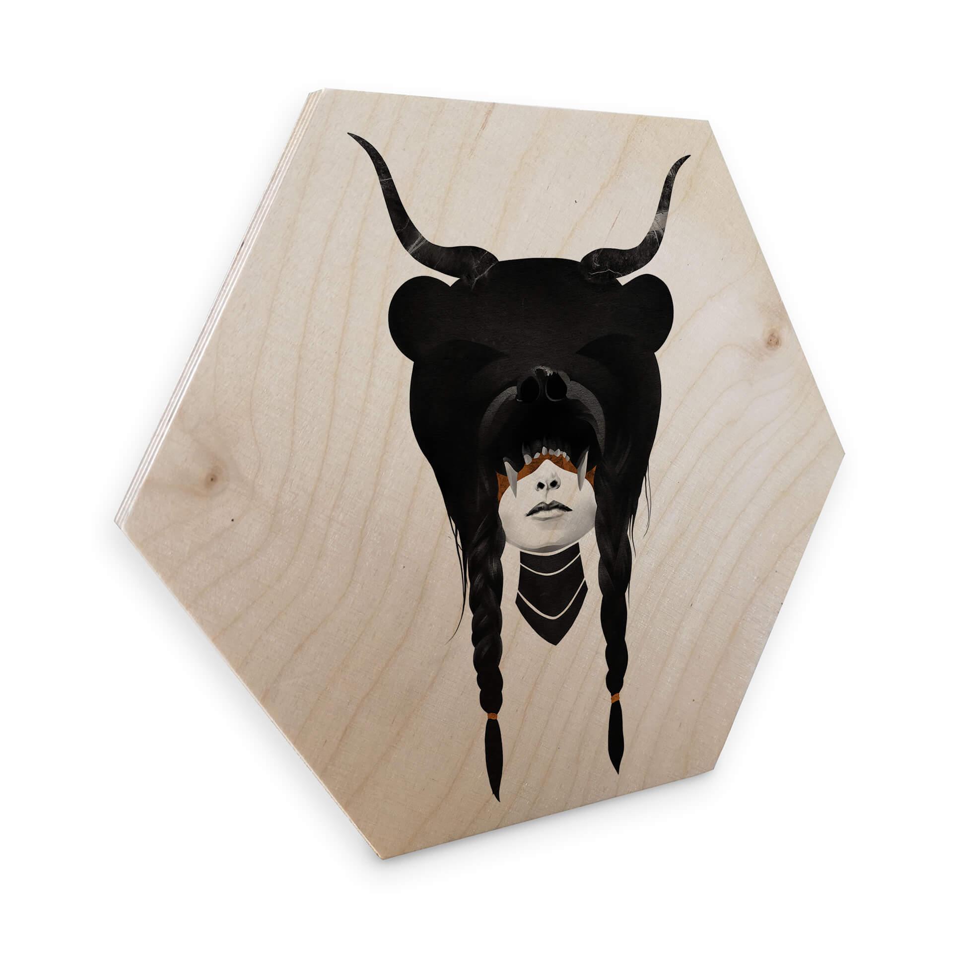 Hexagone - Bois placage de bouleau Ireland - Bear Warrior