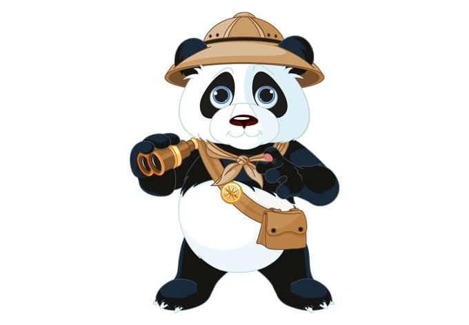 Fensterdekor Panda auf Safari