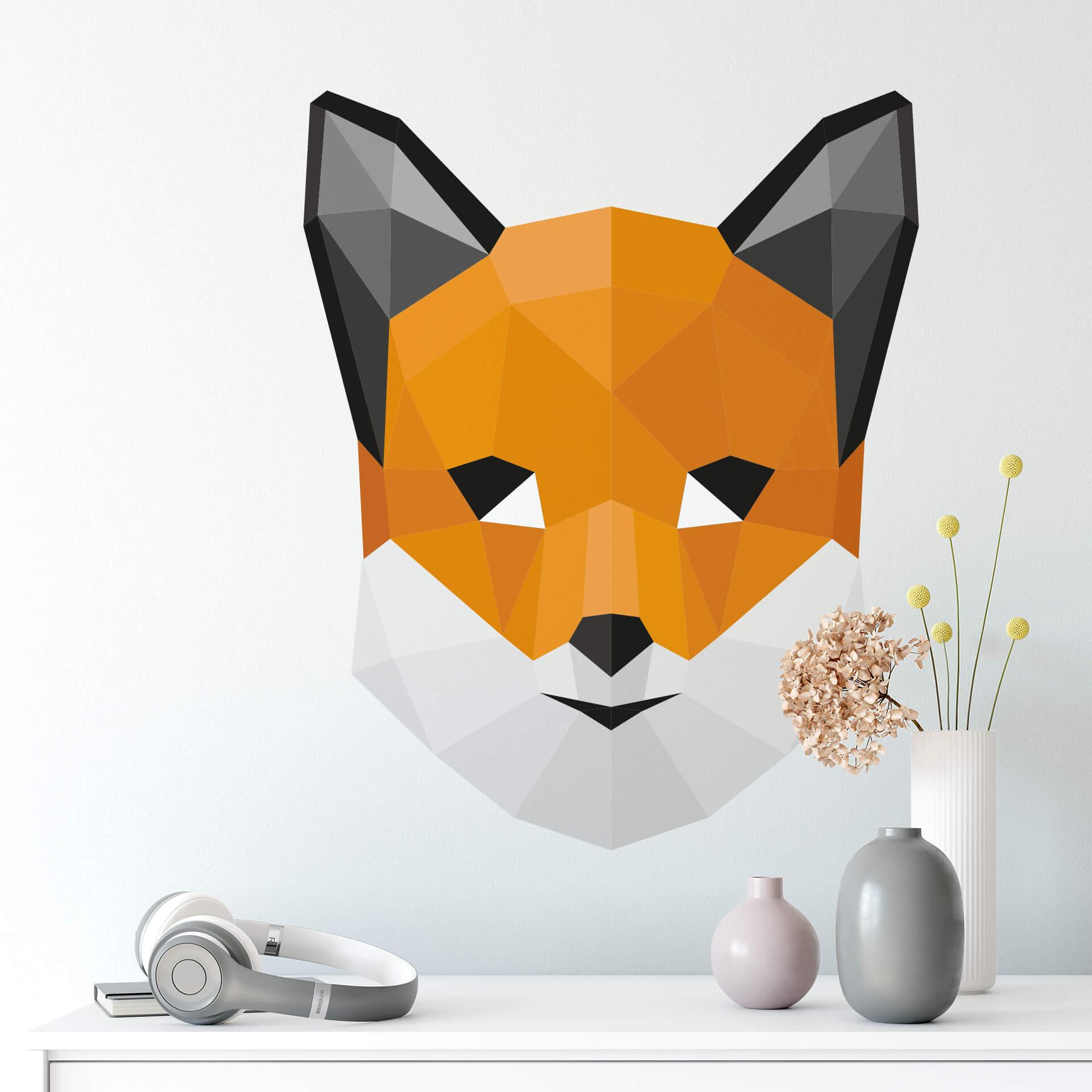 Wallsticker - Polygon - Rævehoved