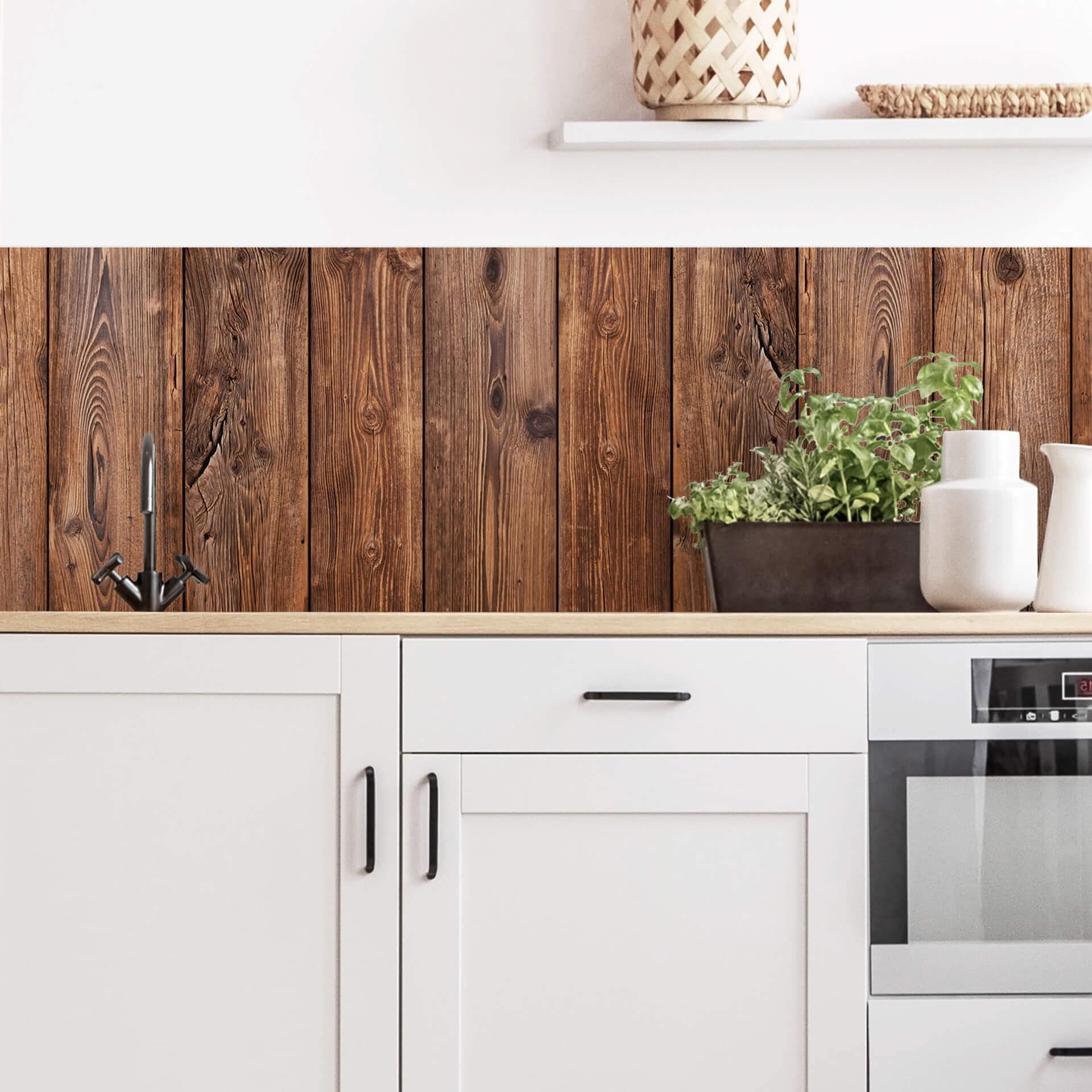 Revêtement pour cuisine - Alu-Dibond - Planche de bois