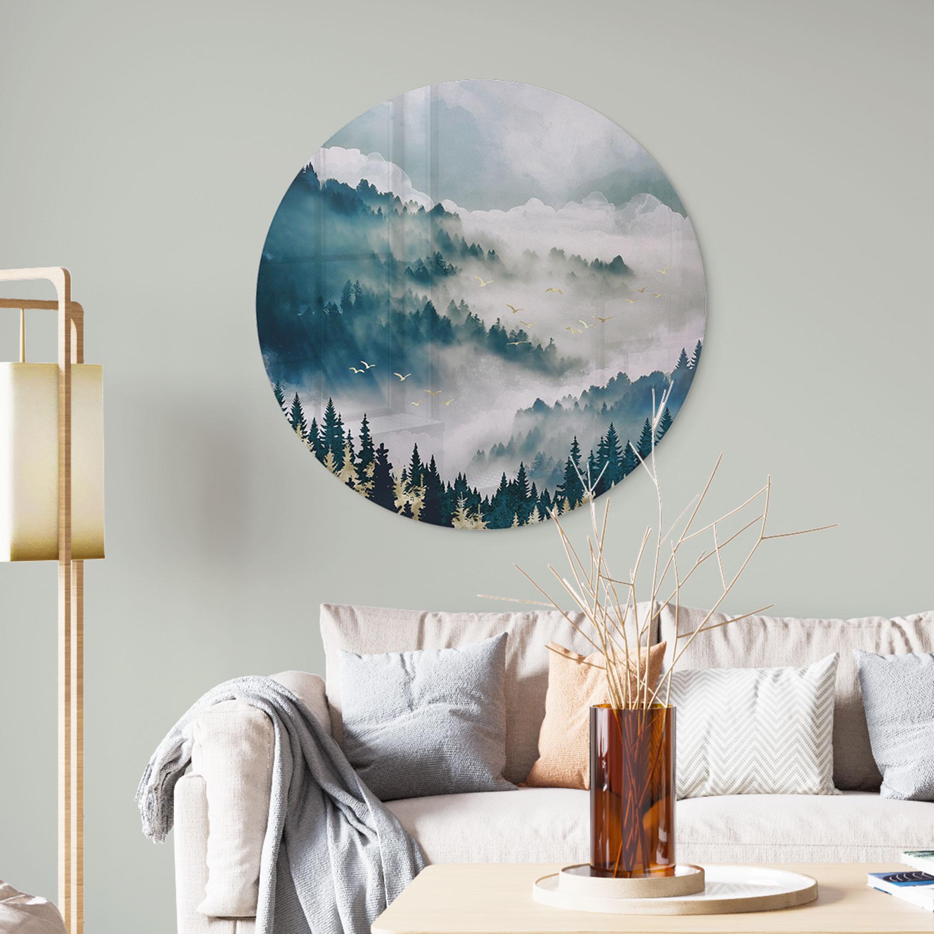 Glasbillede - Mystisk tåge i skoven - SpaceFrog Designs