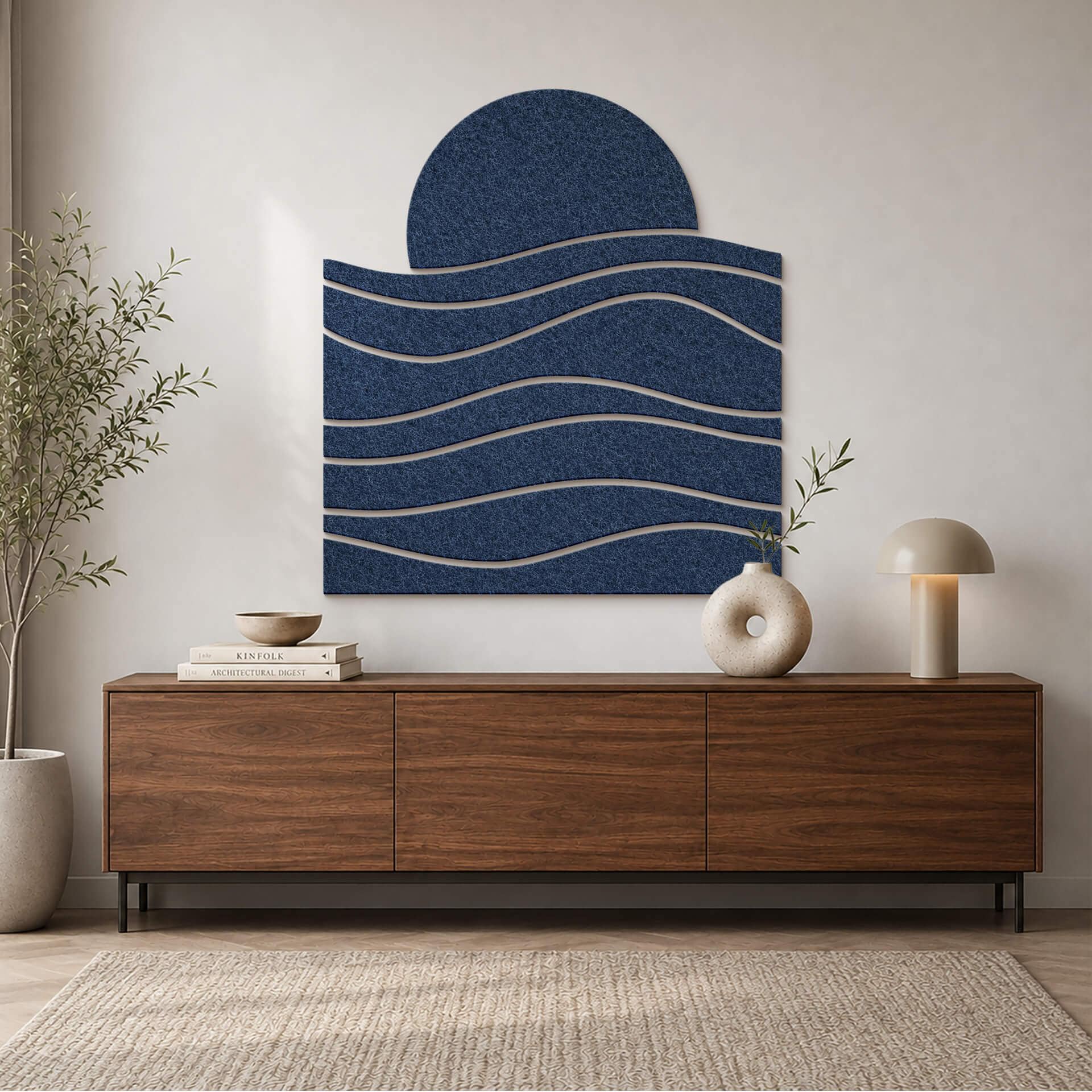 Decori in feltro - Mare al tramonto con funzione acustica