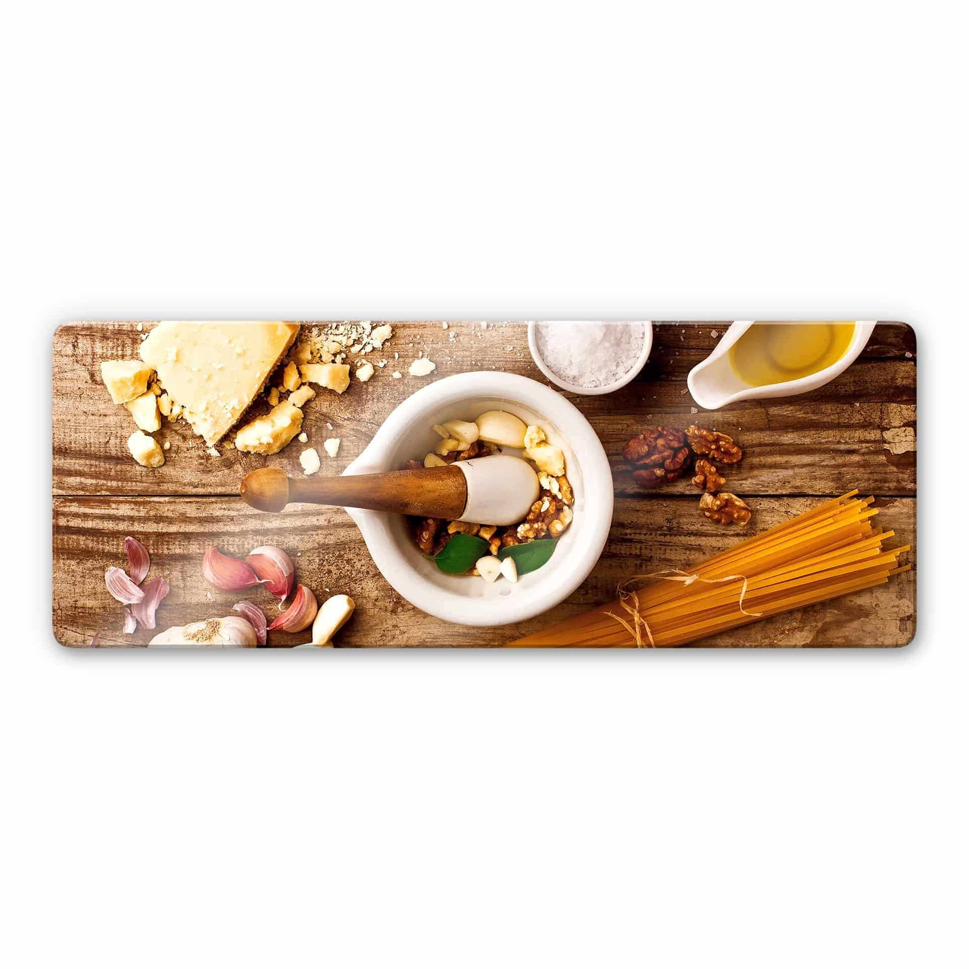 Tableau sur verre Laercio - Recette du Pesto - Panorama