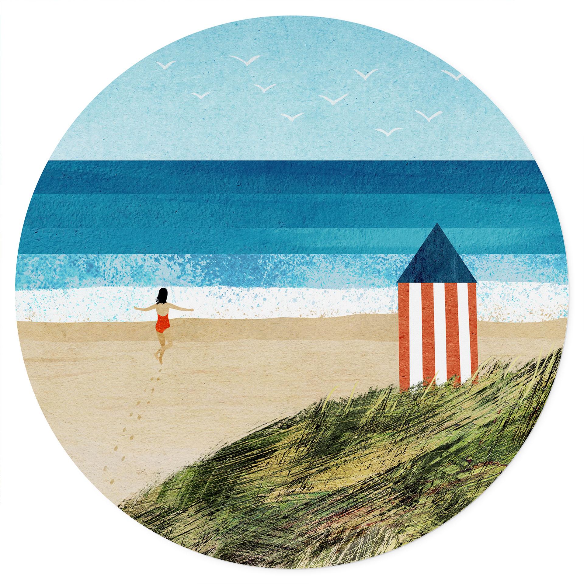 Vinilo decorativo vacaciones junto al mar con vista a las dunas - Rivers - Redondo