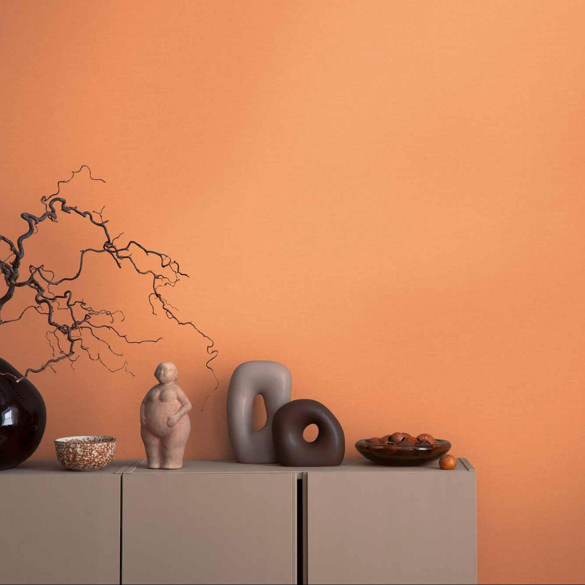 A.S. Creation orange mat non-woven tapet let struktureret monokromt tapet