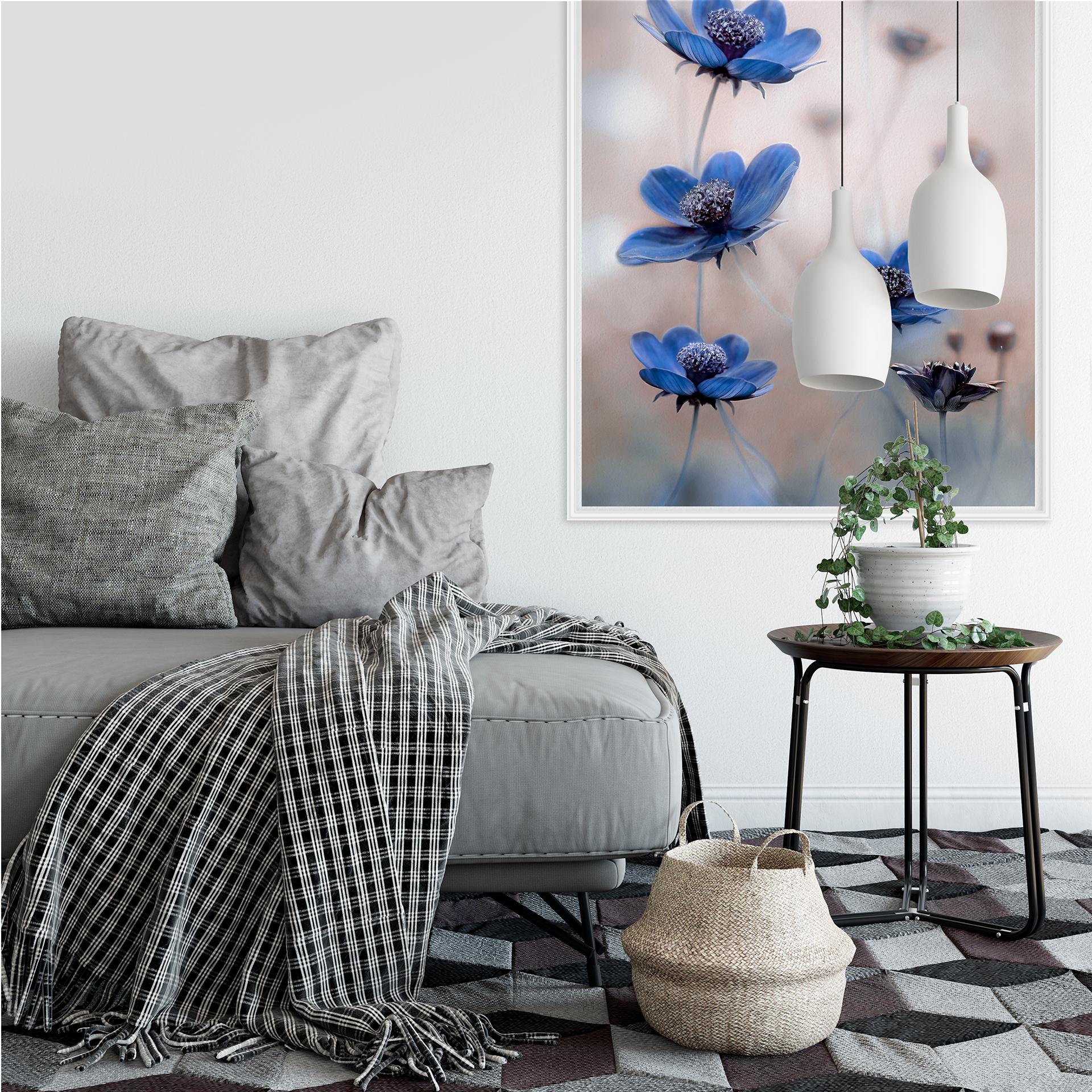 Muurprint Disher - Blue Cosmos