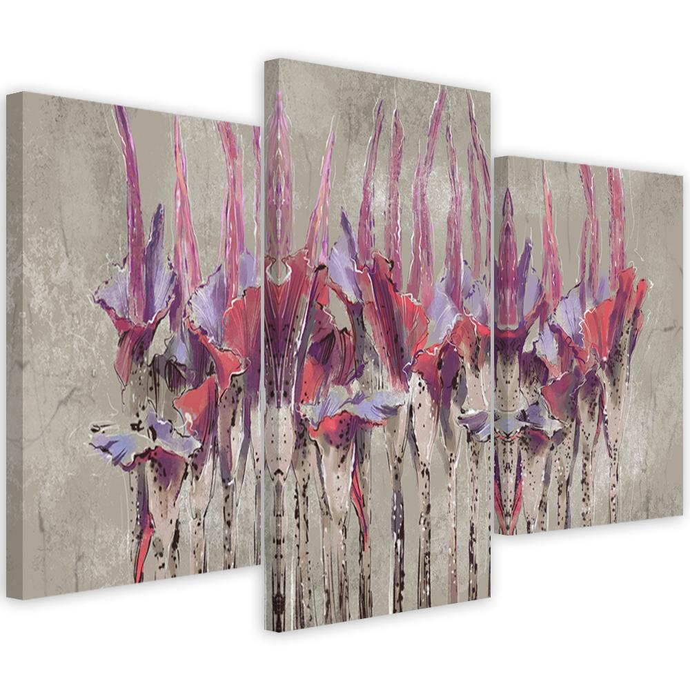 Lærred print 3 dele, planter blomster Simnitło