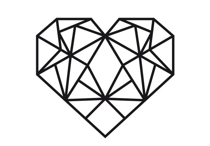 Adesivo murale Cuore Origami
