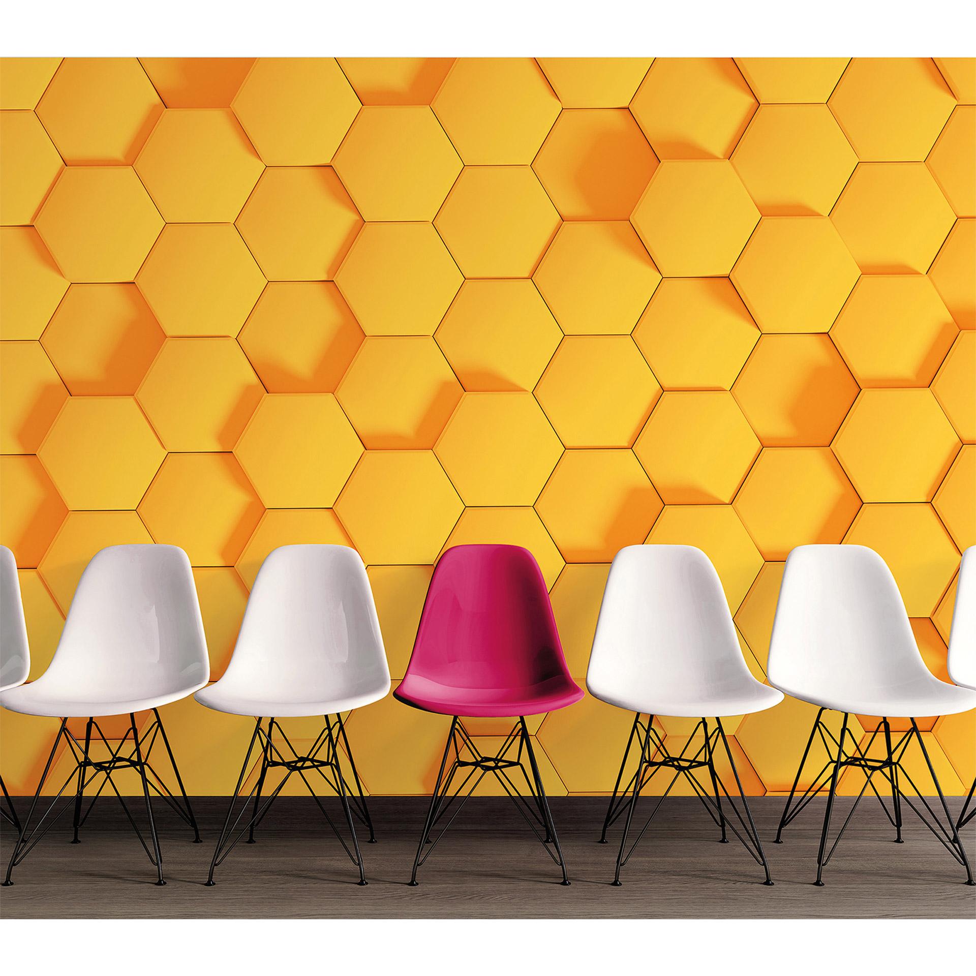 orange non-woven tapet Designwalls Honeycomb