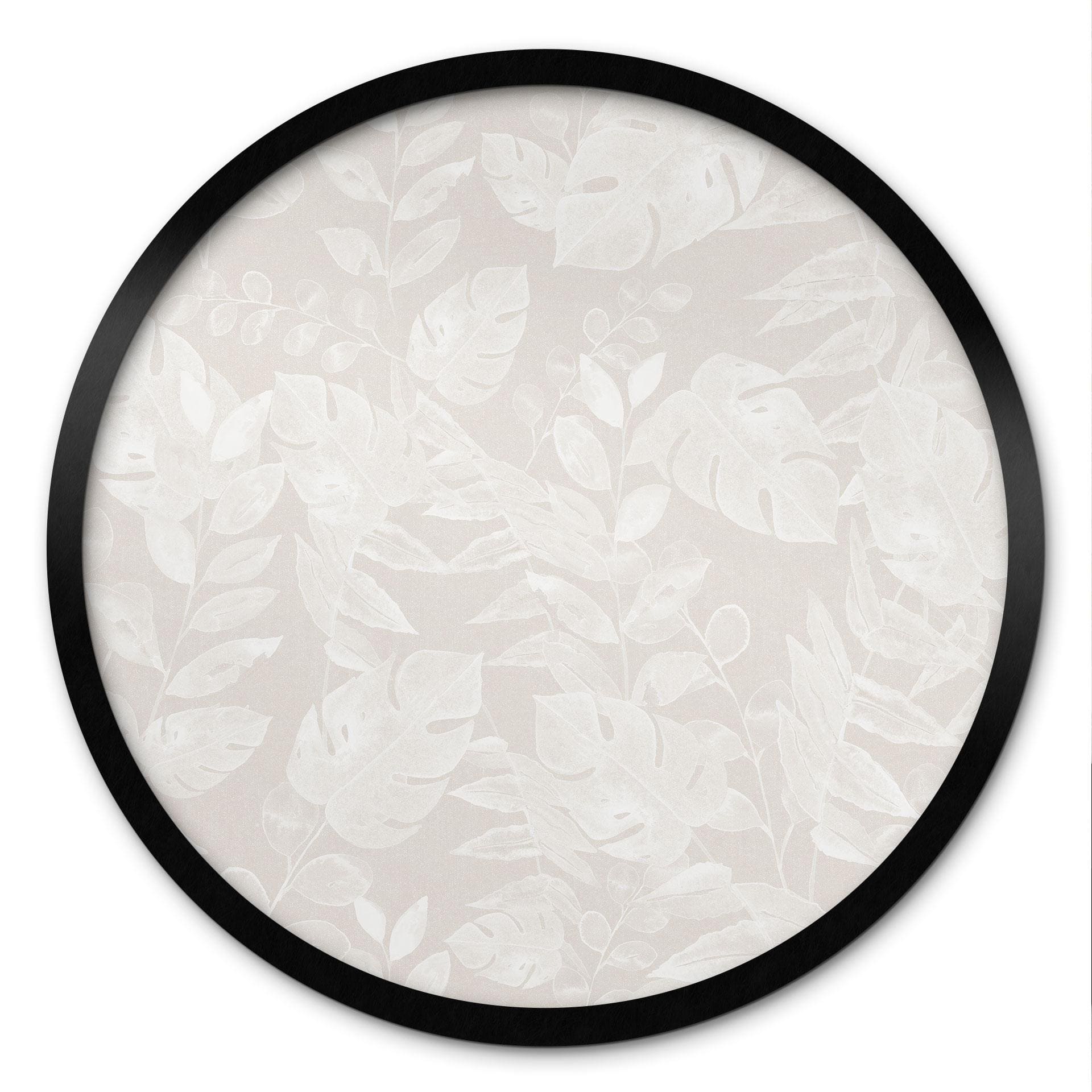 Plakat Tropical Leaves Beige - Blomsterdekoration - Rund