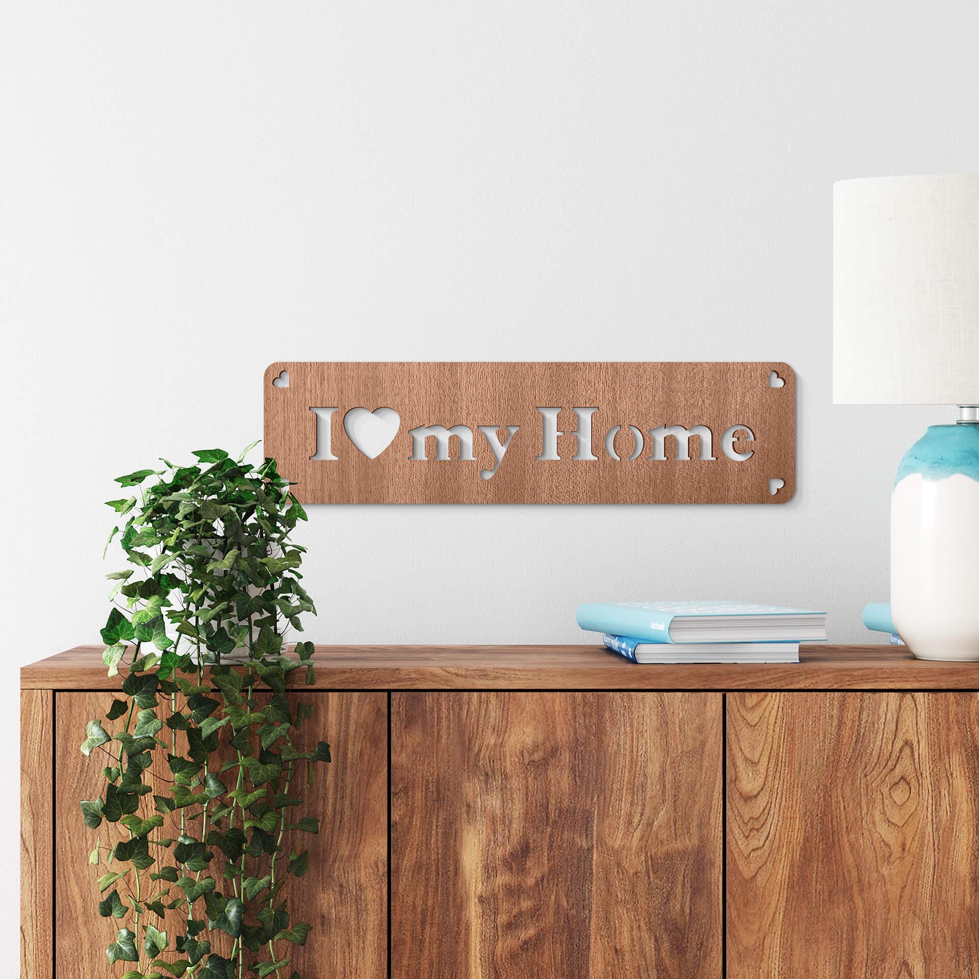 Decoración en madera de caoba - I love my home