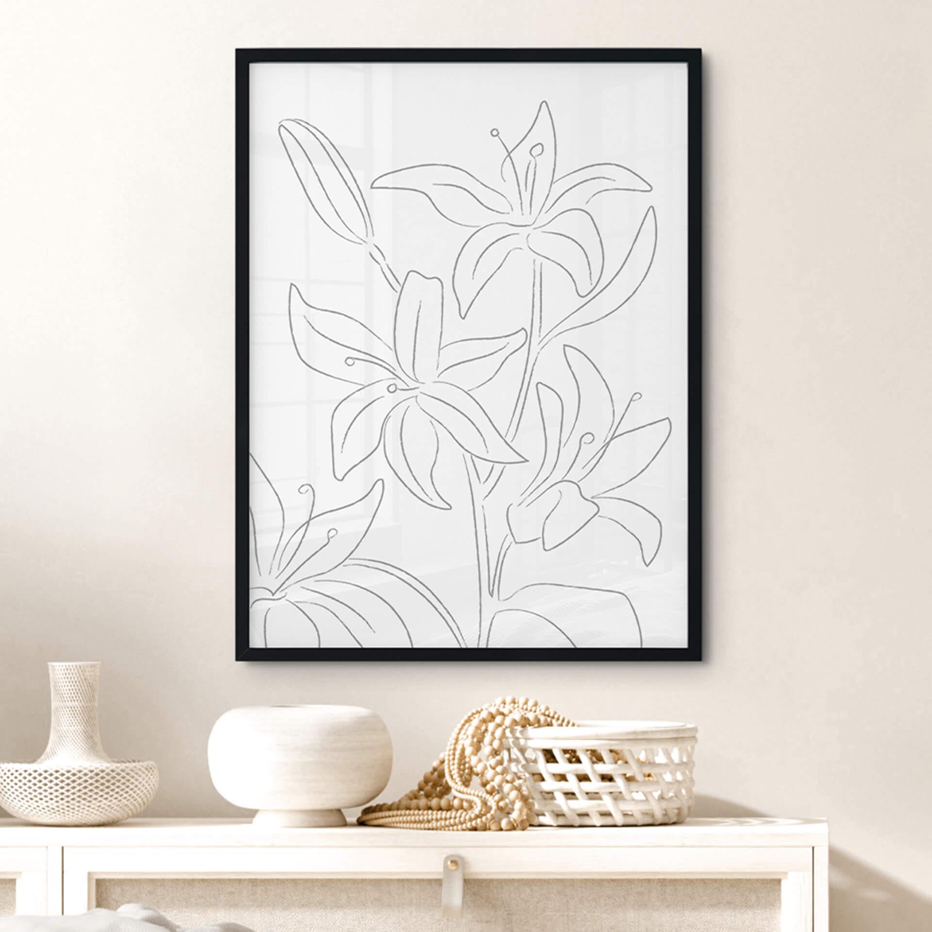 Plakat 1X Studio - Line Art Floral - Minimalistyczne kwiaty