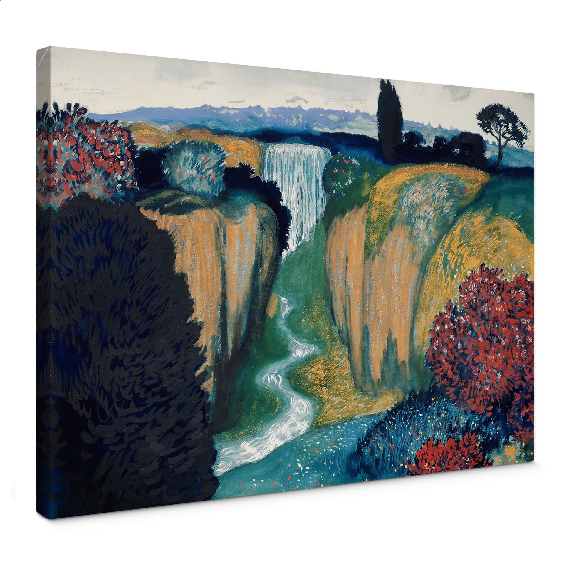 Lienzo de estuco - Paisaje con cascada