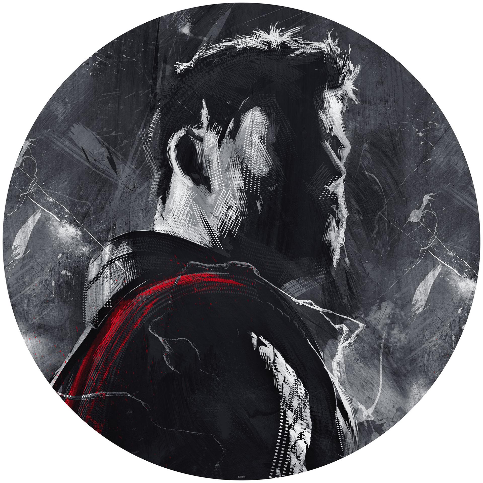 Selvklæbende non-woven tapet - Avengers maleri Thor - 125 x 125 cm