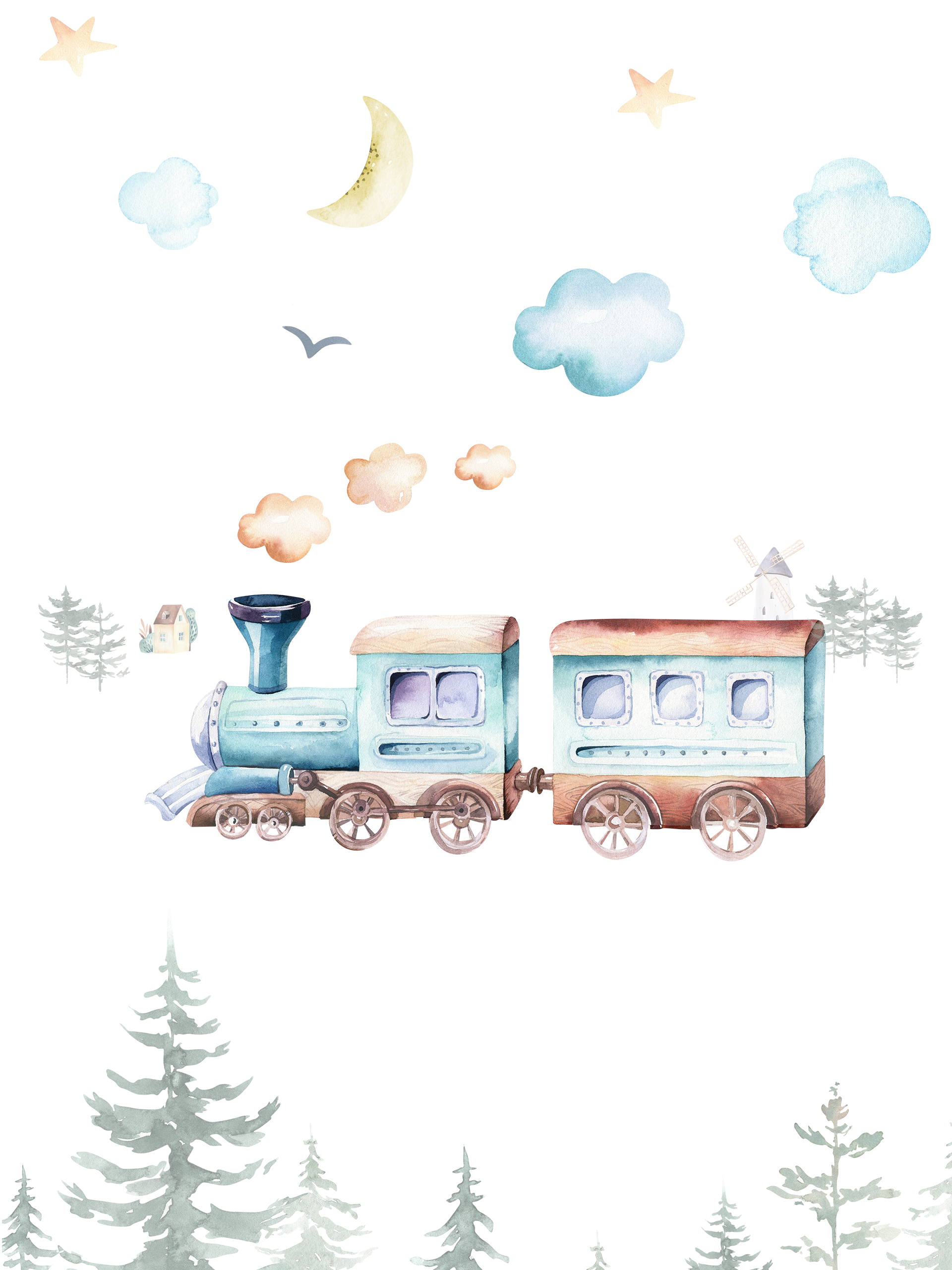 Poster Kvilis Locomotief + Gepersonaliseerde Tekst