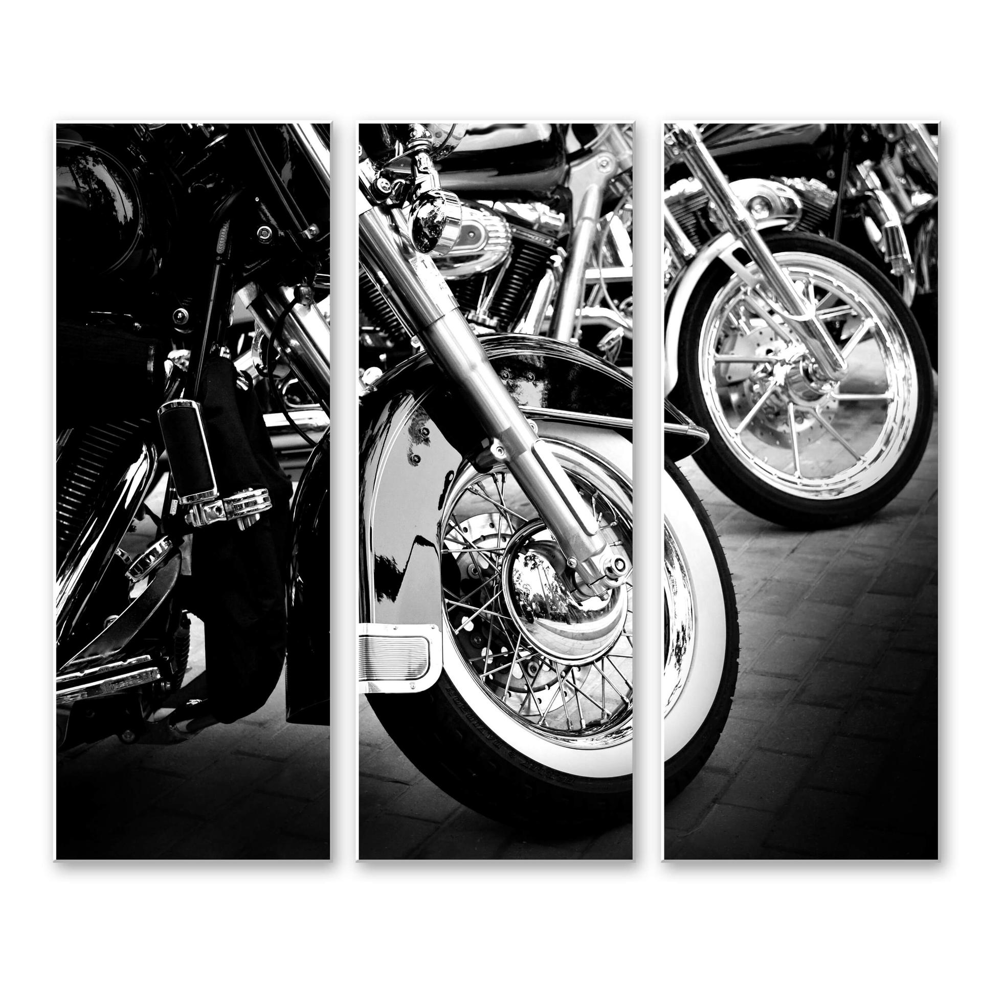 Tableau Forex - Roues de moto (tryptique)