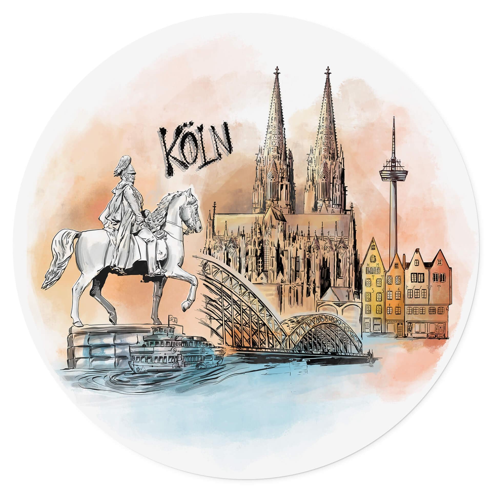 Vinilo decorativo Colonia - Redondo - Love your City