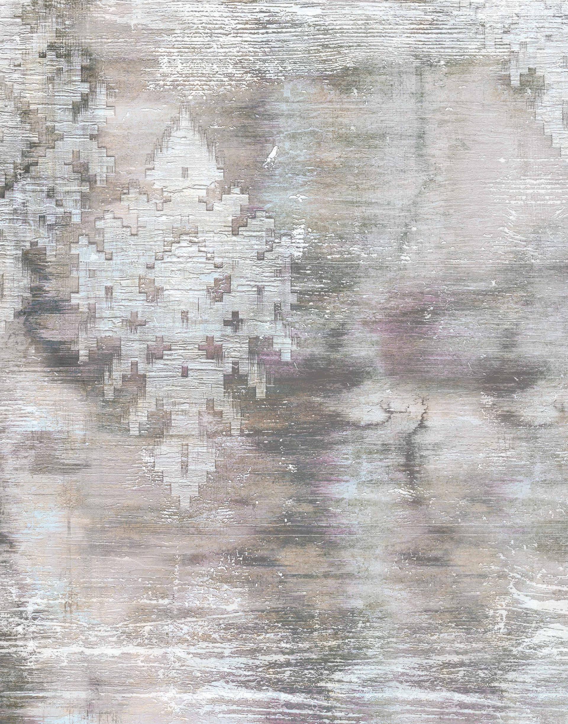 Fototapet med motiv abstrakt tekstur med ornamentalt mønster i gråbeige 2,7 x 2,12 m