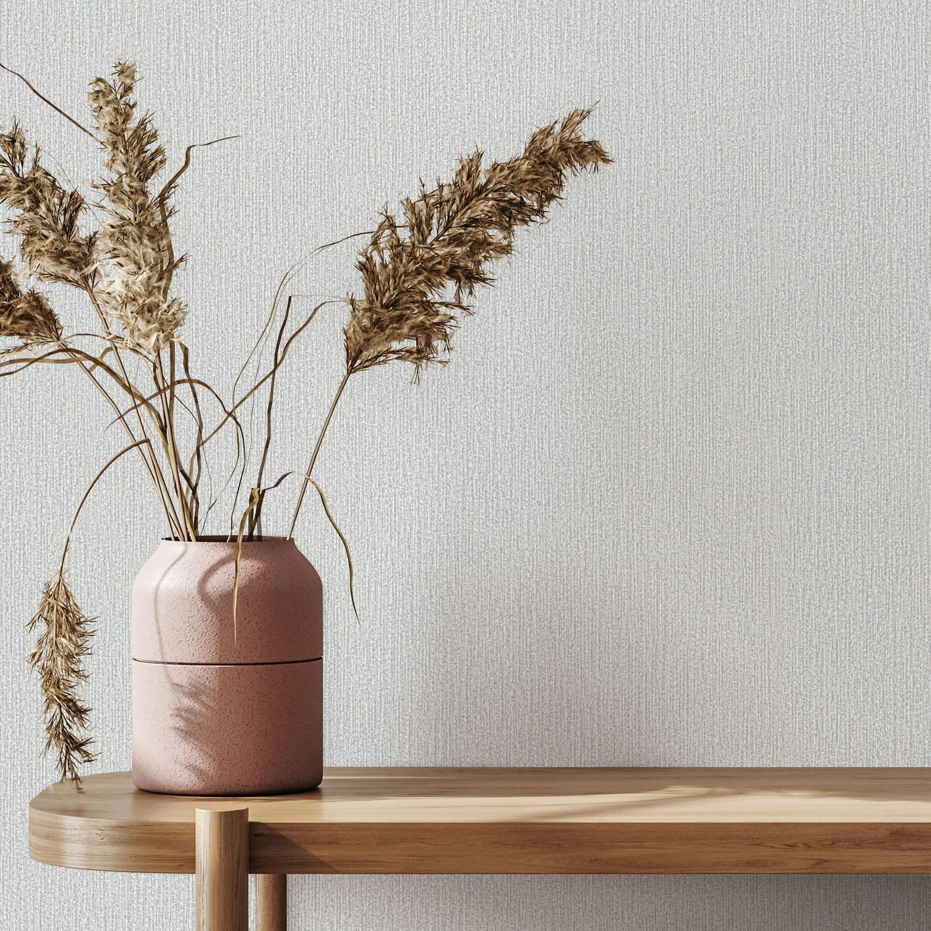 Non-woven tapet i grå, beige struktureret plain Modern