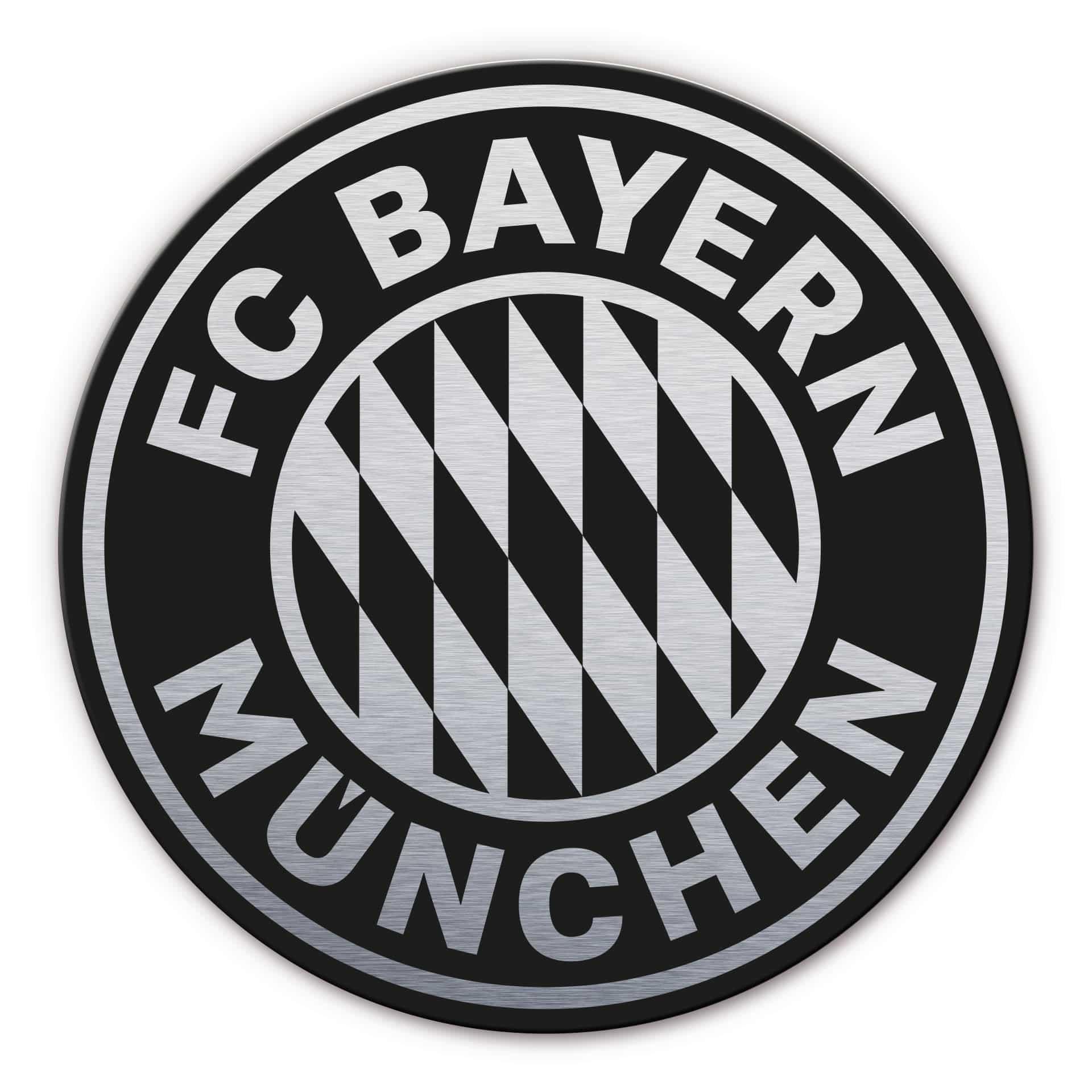 Alu-Dibond mit Silbereffekt FC Bayern Logo