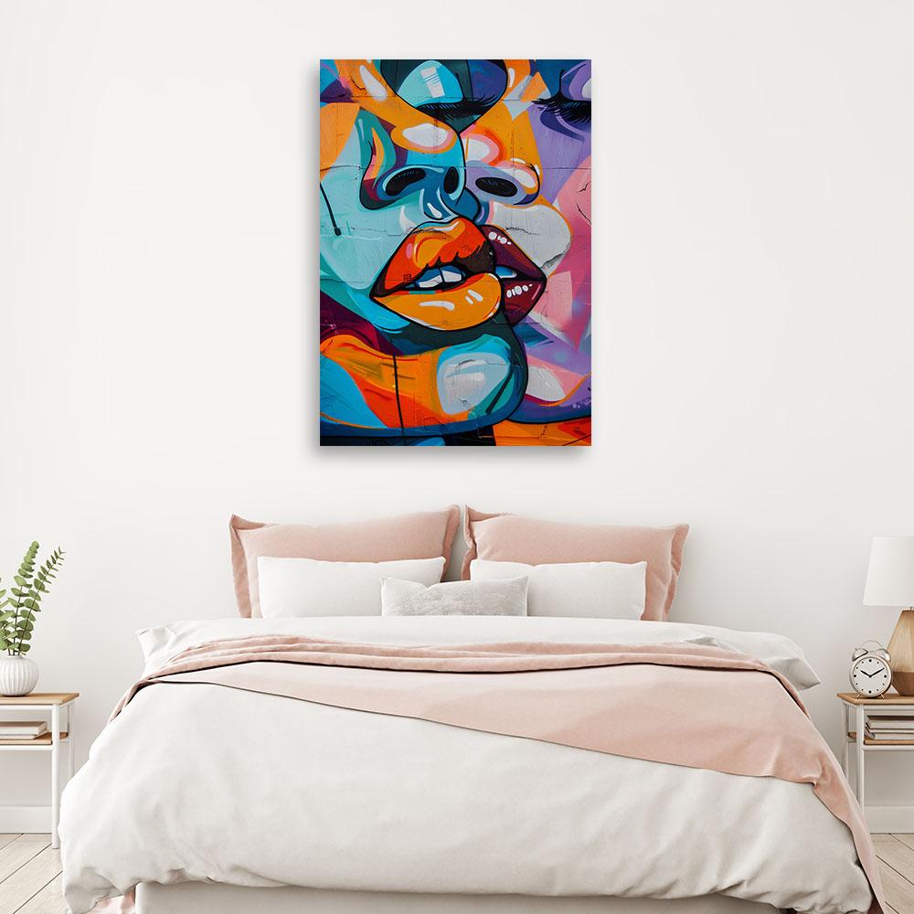 Canvasbillede, abstrakte ansigter