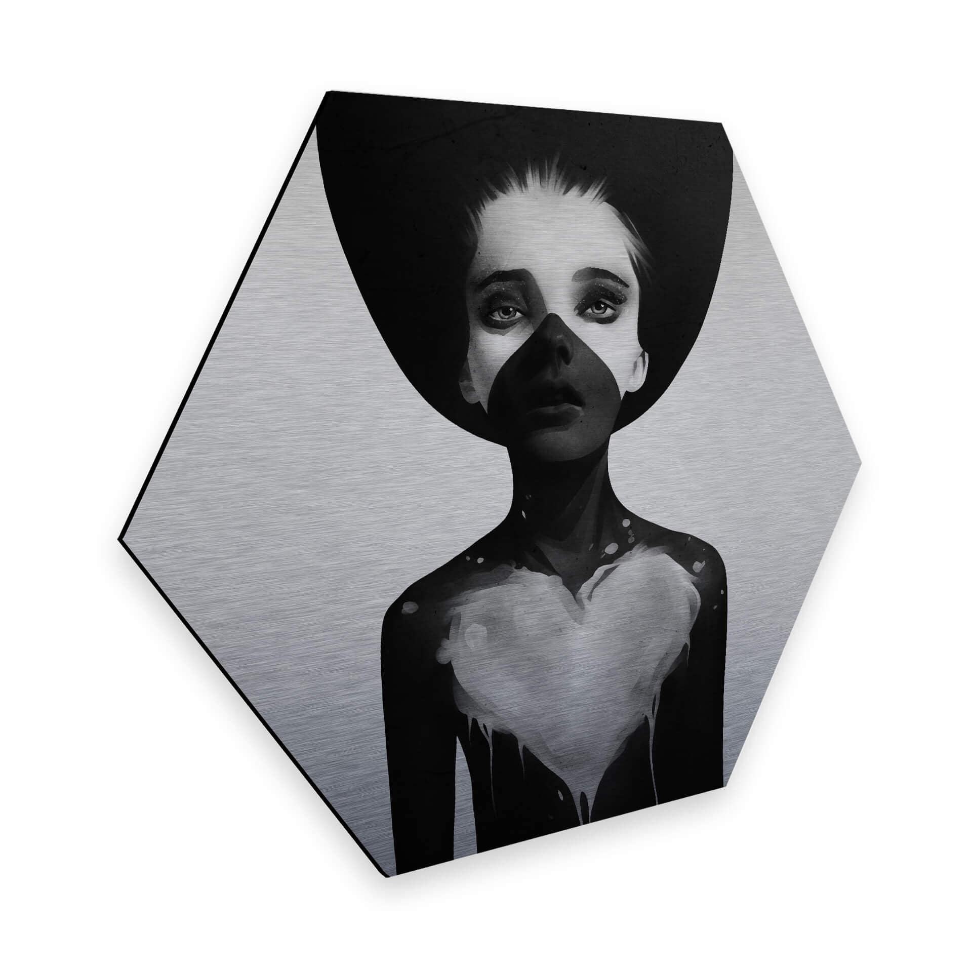 Hexagon Alu-Dibond Zilvereffect - Ireland - Hold on