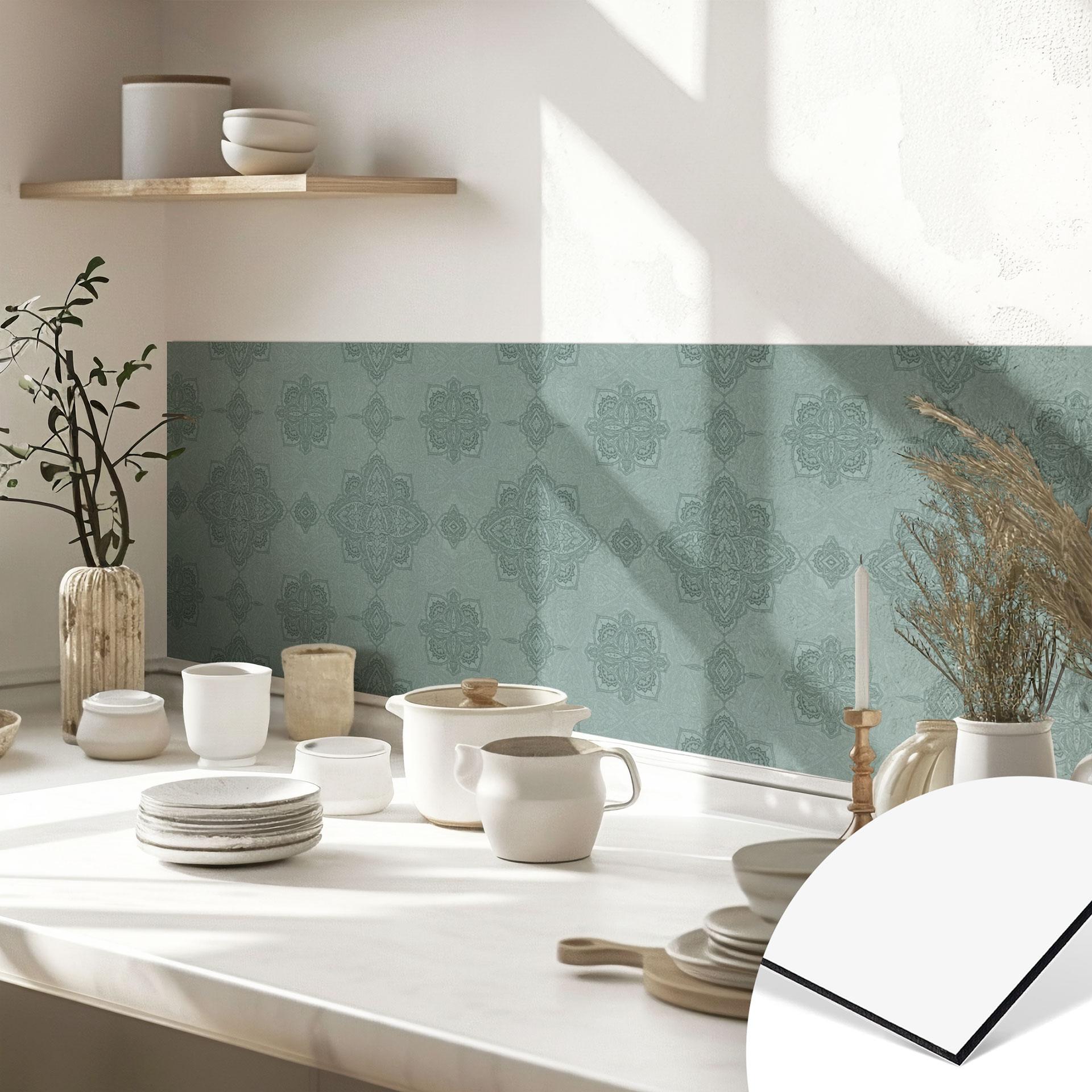 Stænkplade til køkken Mønster Marrakech grøn - Bloomery Decor