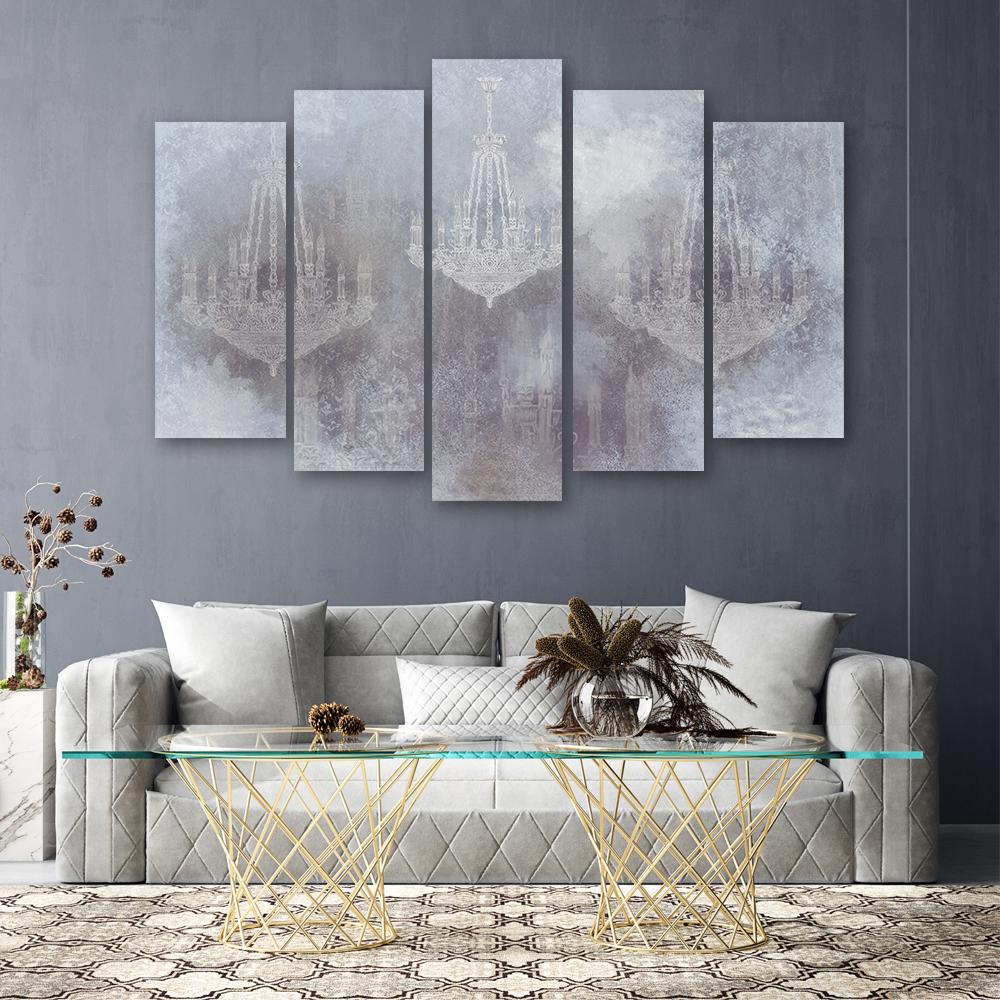 Canvas print 5 dele, lysekrone