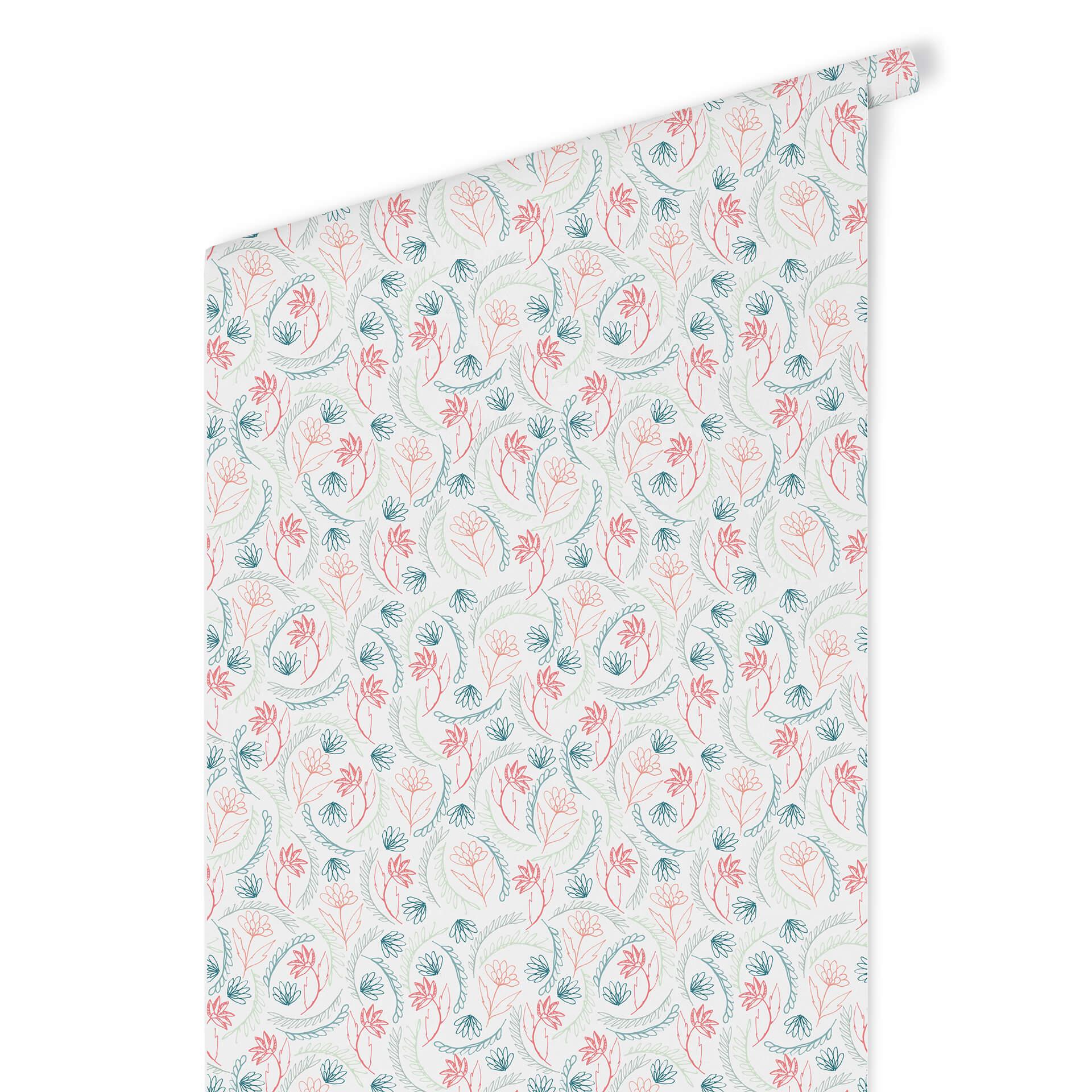 Patroonbehang Graphic Flowers - roze