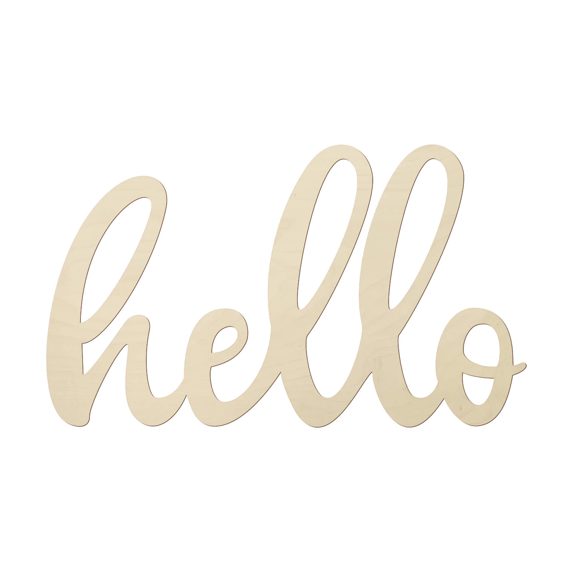 Letras de madera Hello - madera de álamo