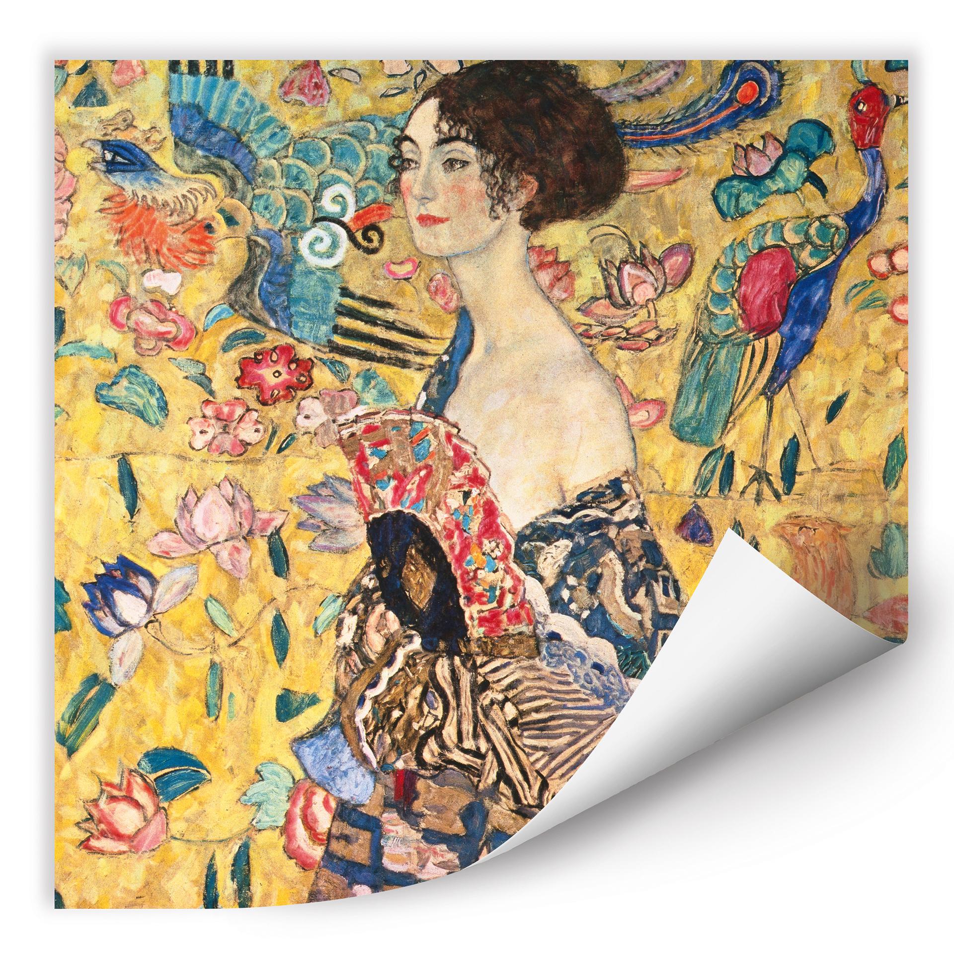 Zelfklevende Poster Klimt - Lady
