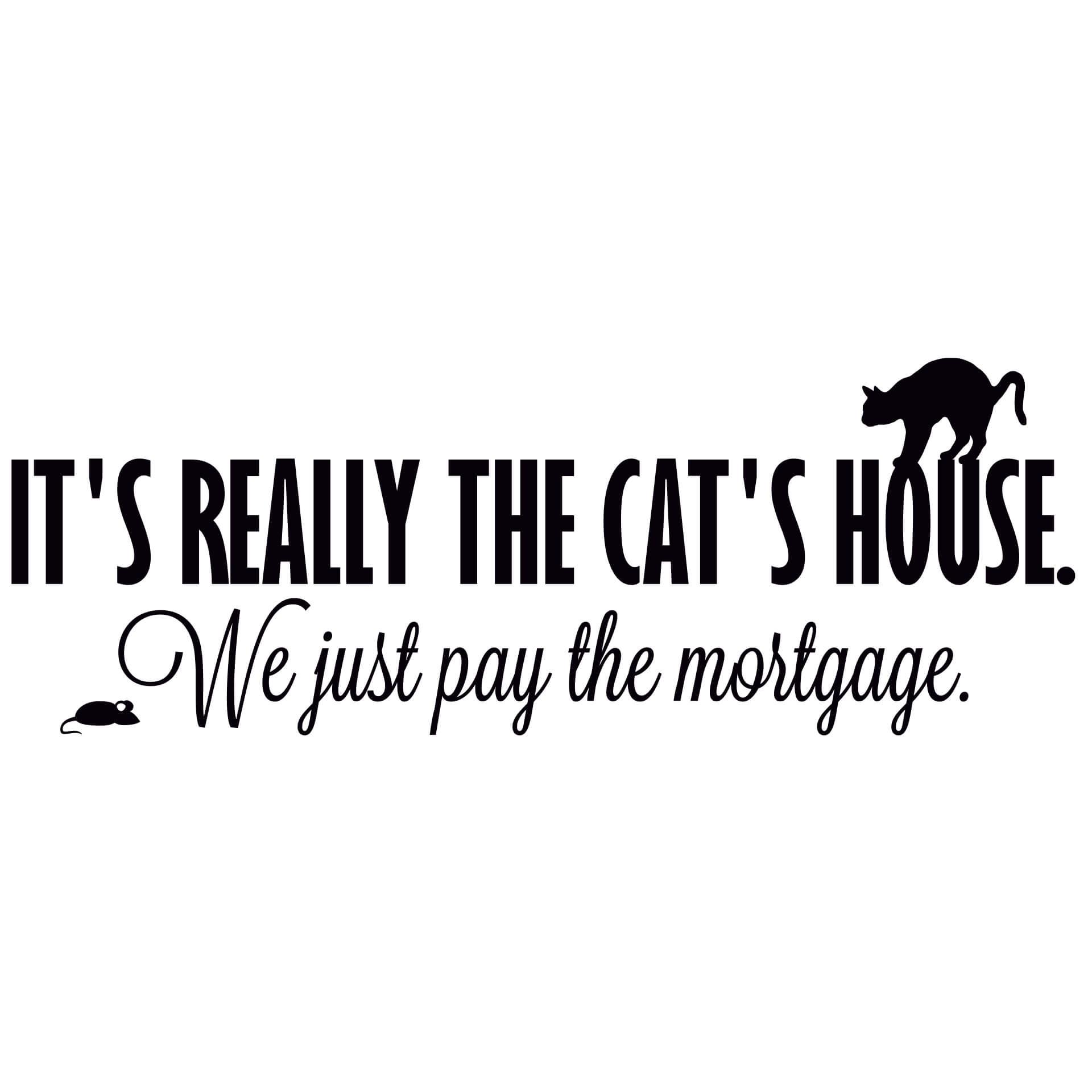 Muursticker It\'s really the cat\'s house...