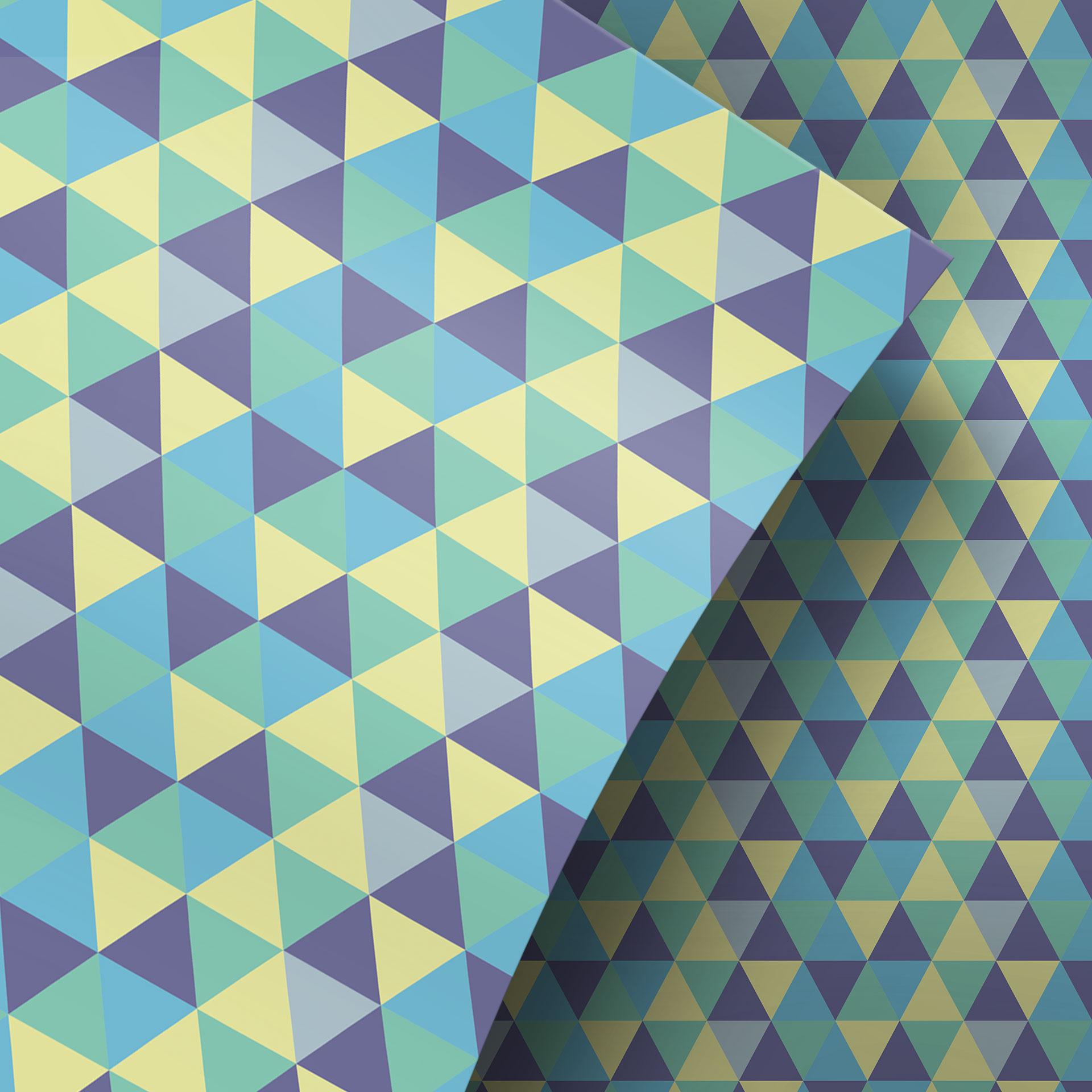Møbelfolie, dekorativ folie - kan tørres af - Triangles 02 - Blå