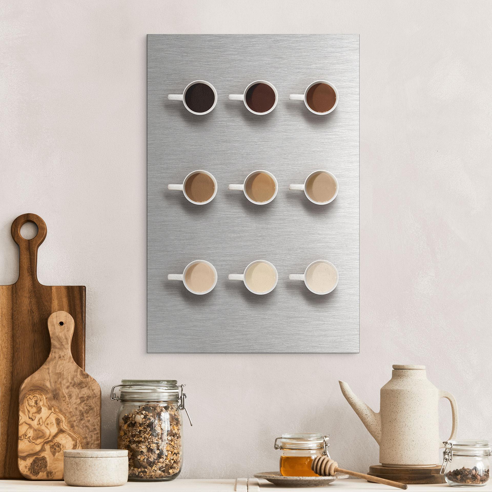 Børstet Alu-Dibond med guld-, sølv- & kobbereffekt - Shades of coffee