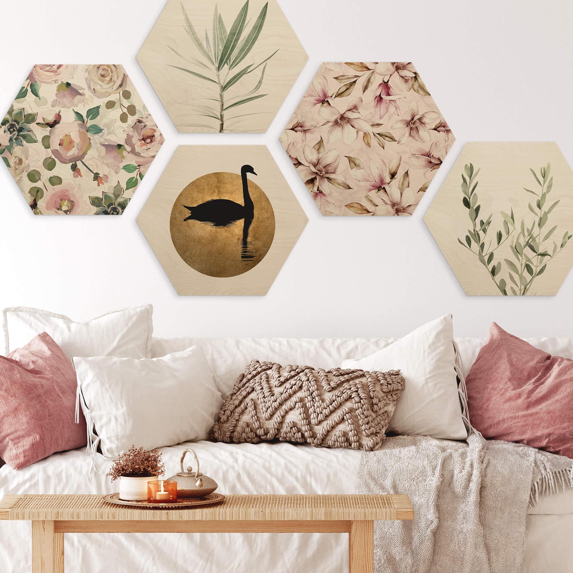 Esagono in legno UN Designs - Soft Magnolia