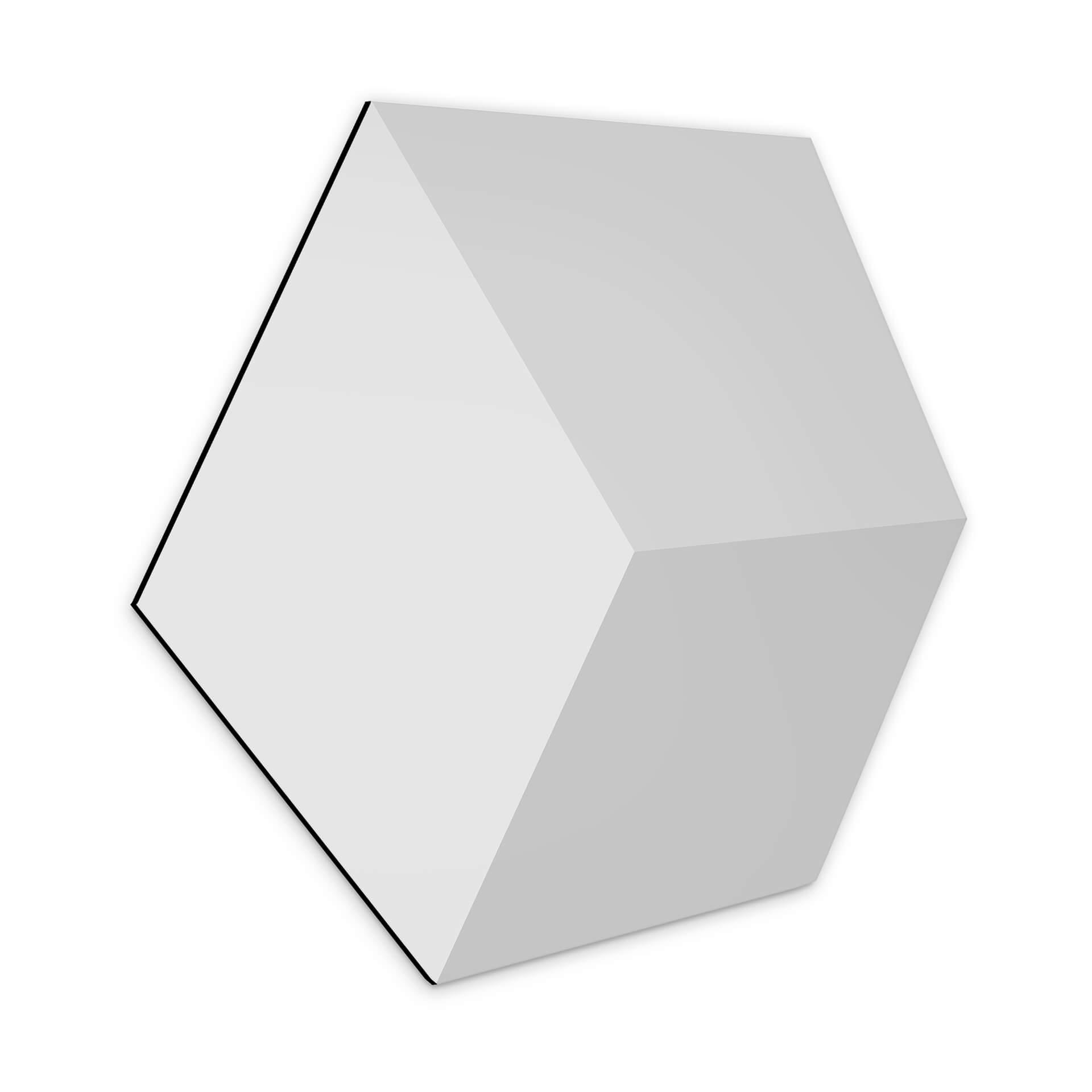 3D Hexagon Alu-Dibond - Lys grå