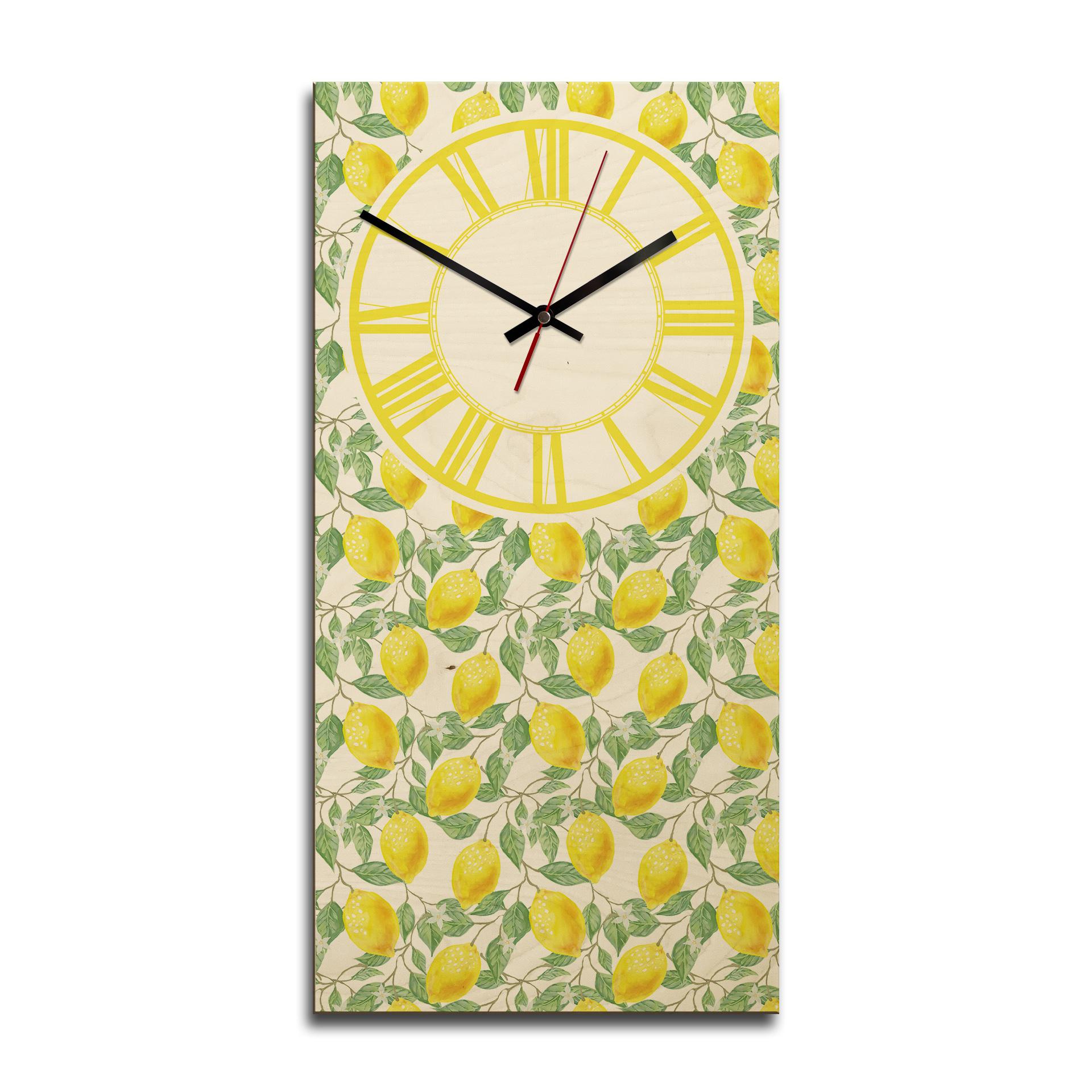 Horloge murale en bois - Citrons