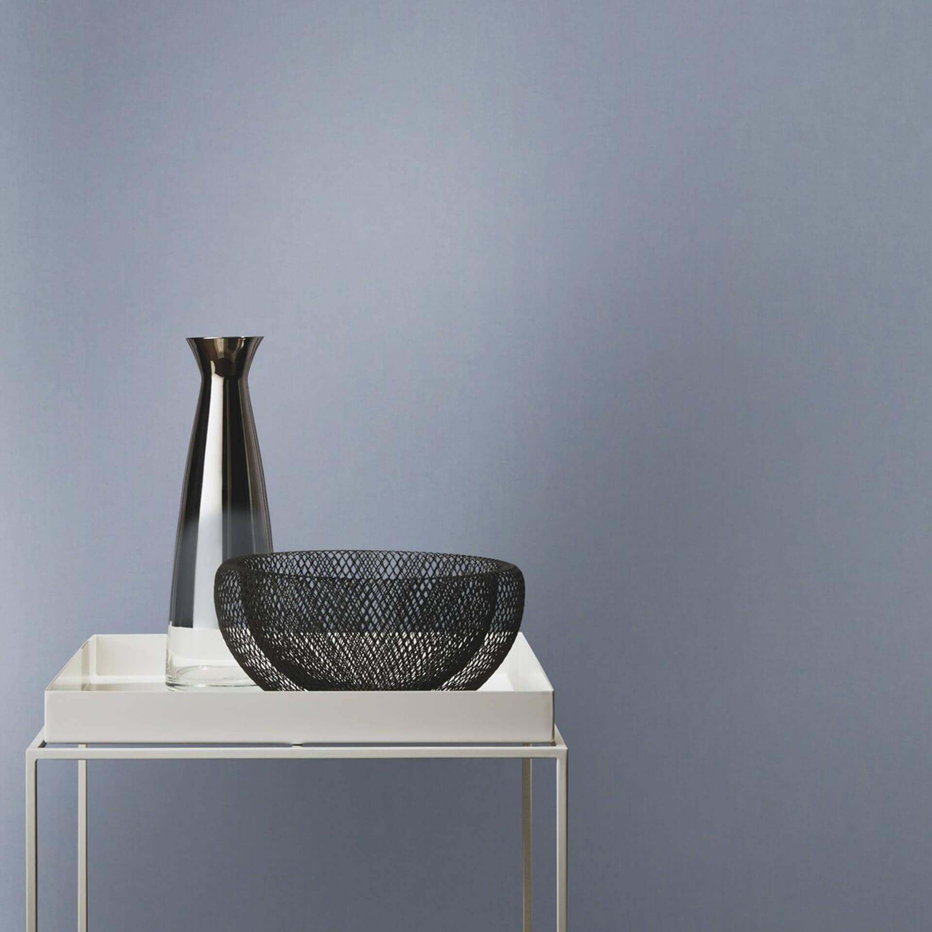 Rasch papier peint intissé, papier peint uni Sophia bleu gris