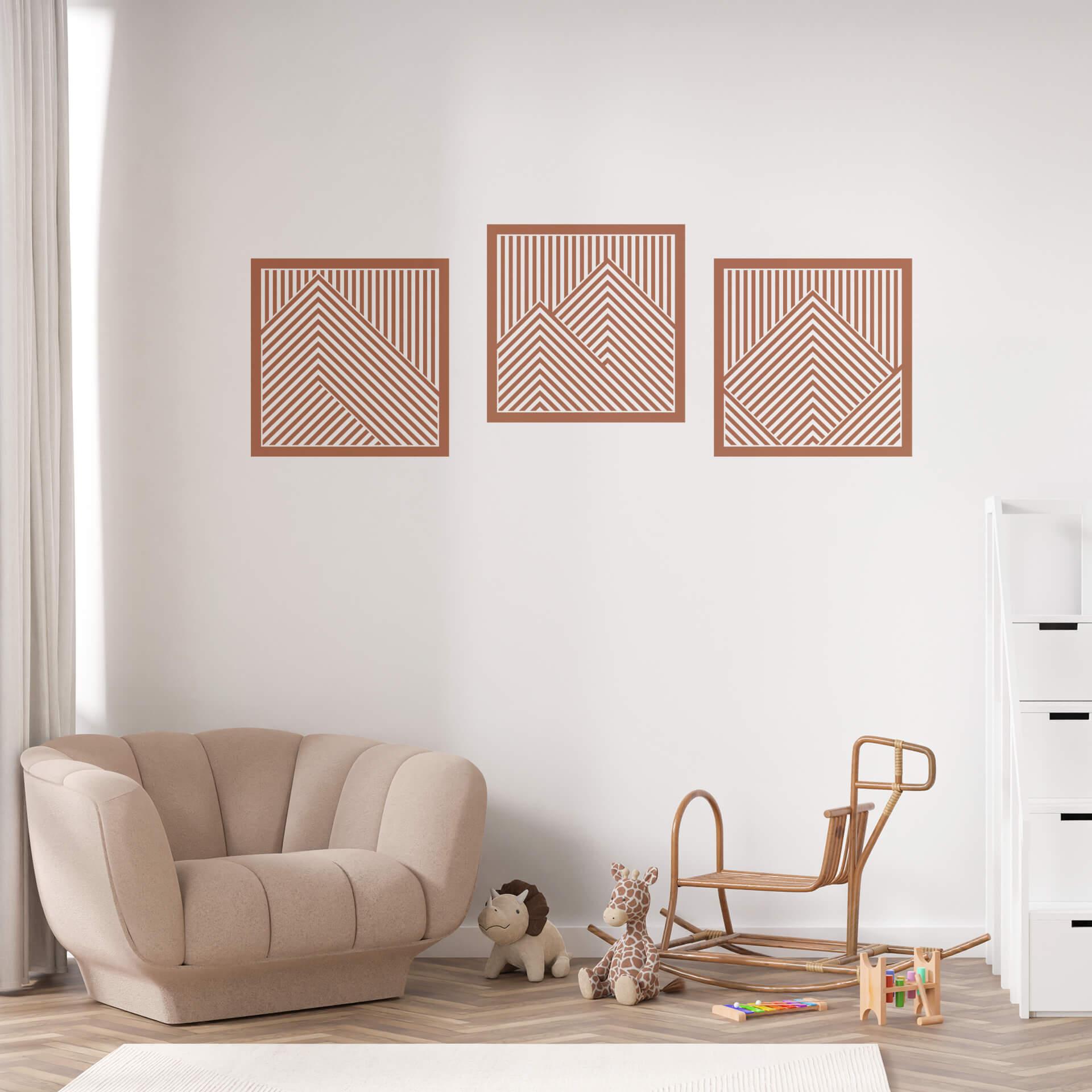 Wallsticker Geometriske bjerge (sæt med 3)