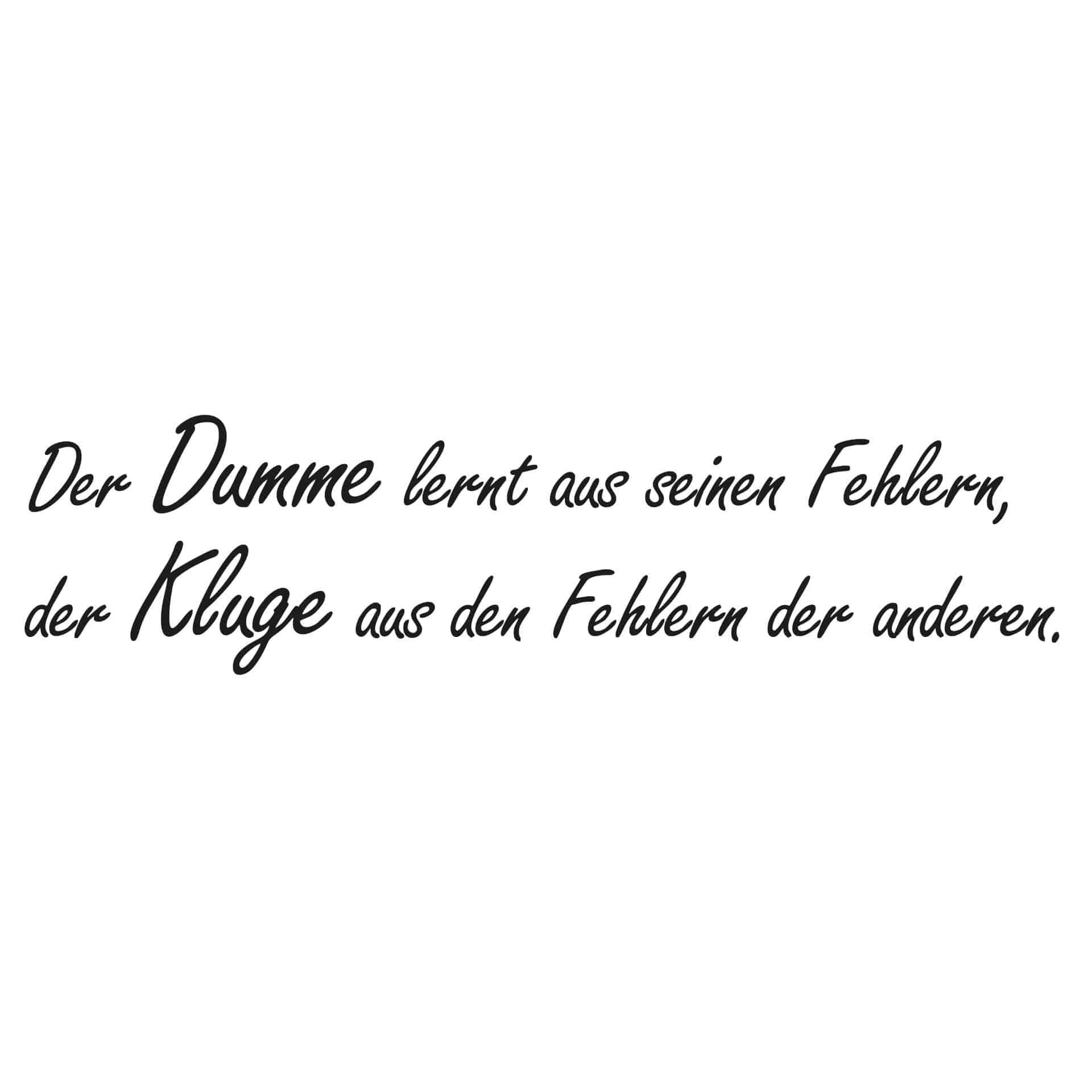 Wandtattoo Der Dumme lernt...