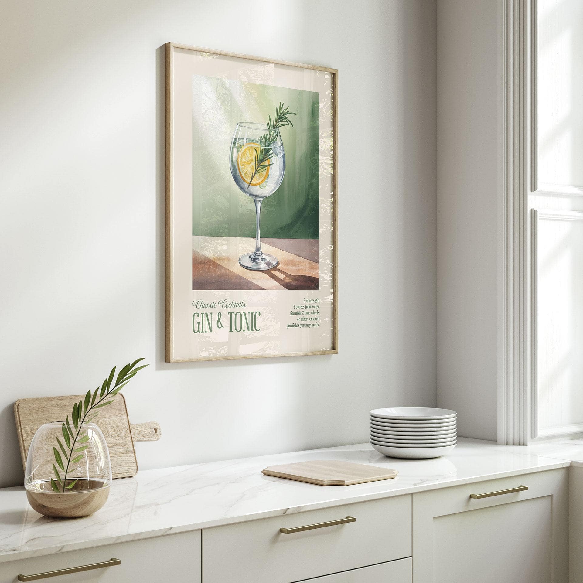 Cocktail time-out plakat med gin og tonic | Til køkken og spisestue - Magnusson