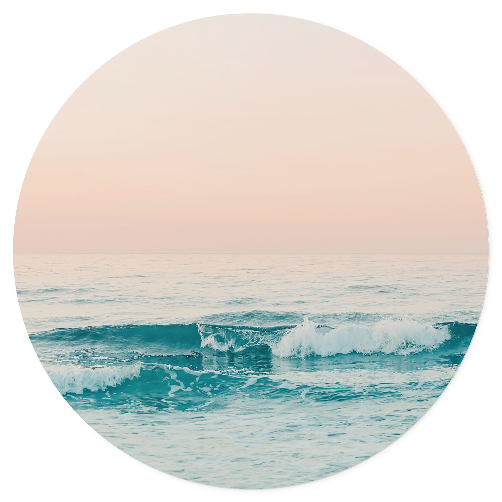 Vinilo decorativo Mar azul y cielo rosa en Grecia - Sisi & Seb - Redondo