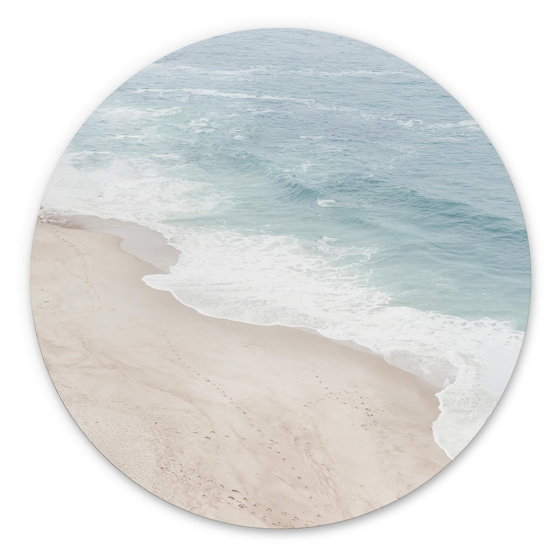 Tableau sur alu-Dibond rond Sisi & Seb - Vue sur la côte