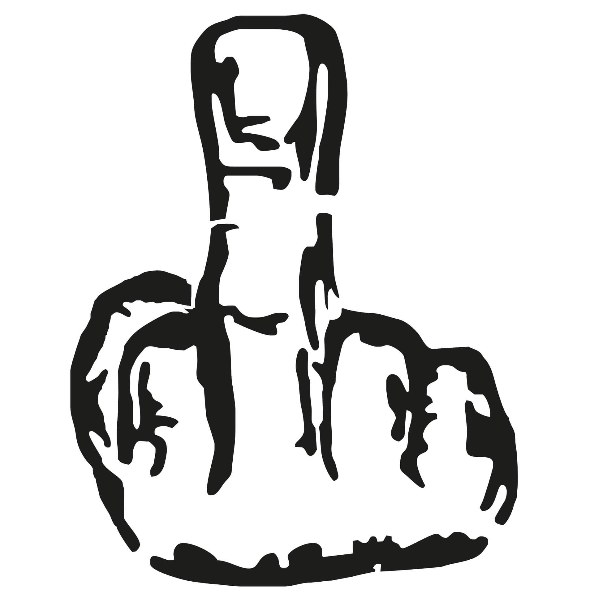 Muursticker De Middelvinger