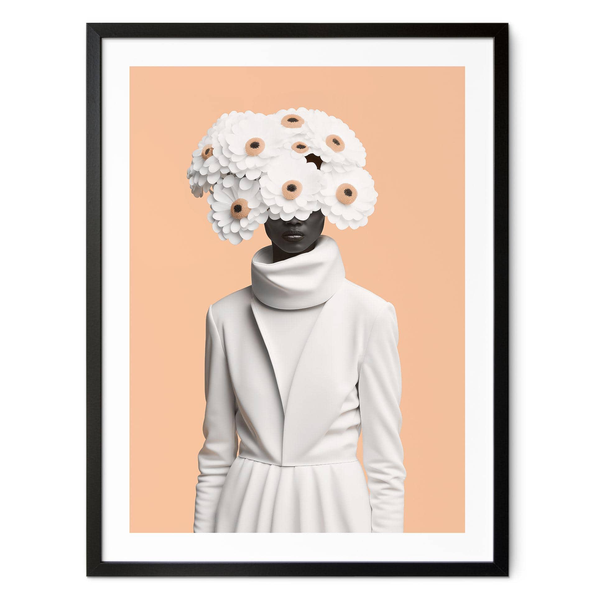 Plakat Dame i hvidt med blomster - Treechild